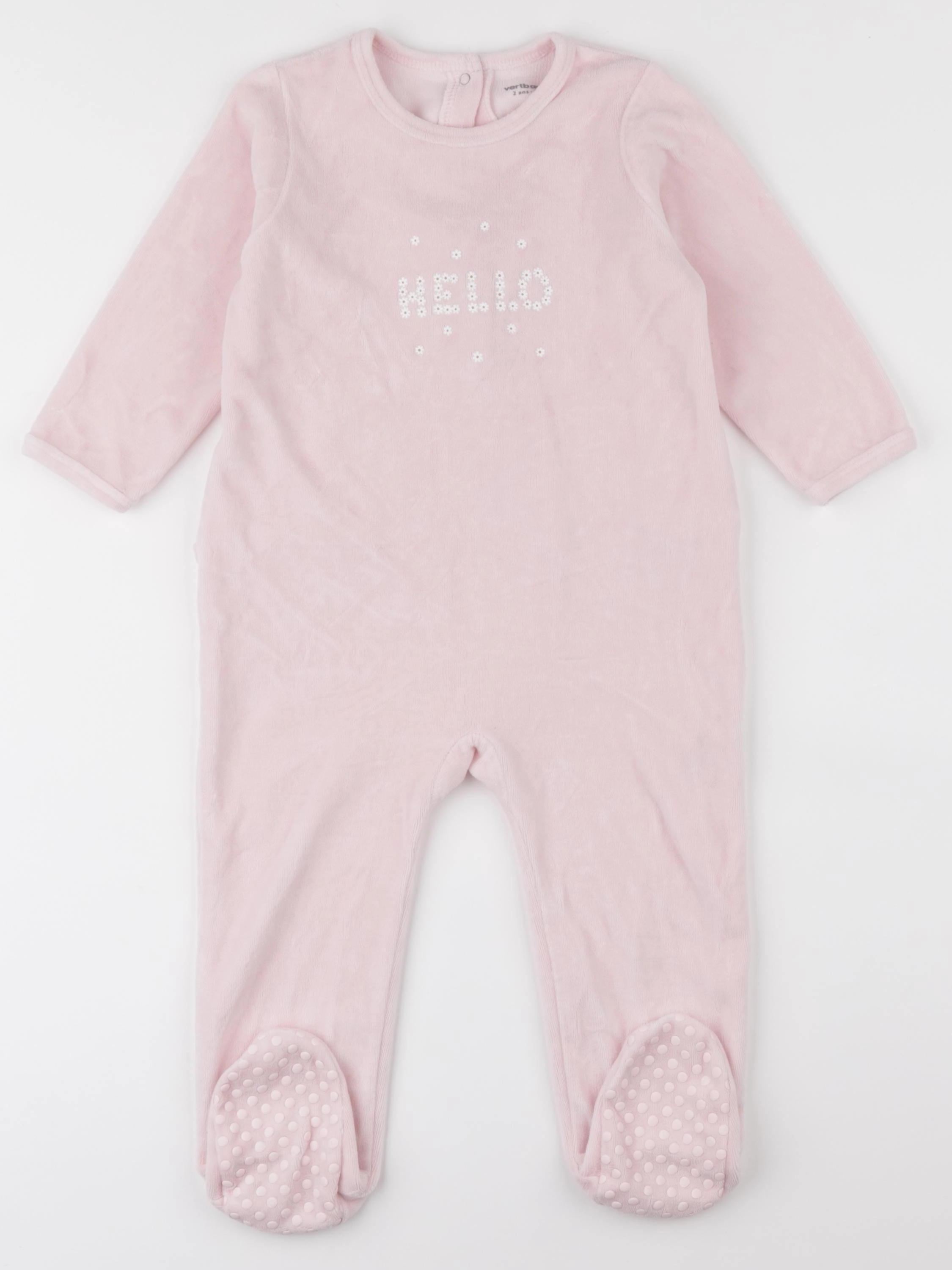 Vertbaudet - pyjama velours rose - 2 ans