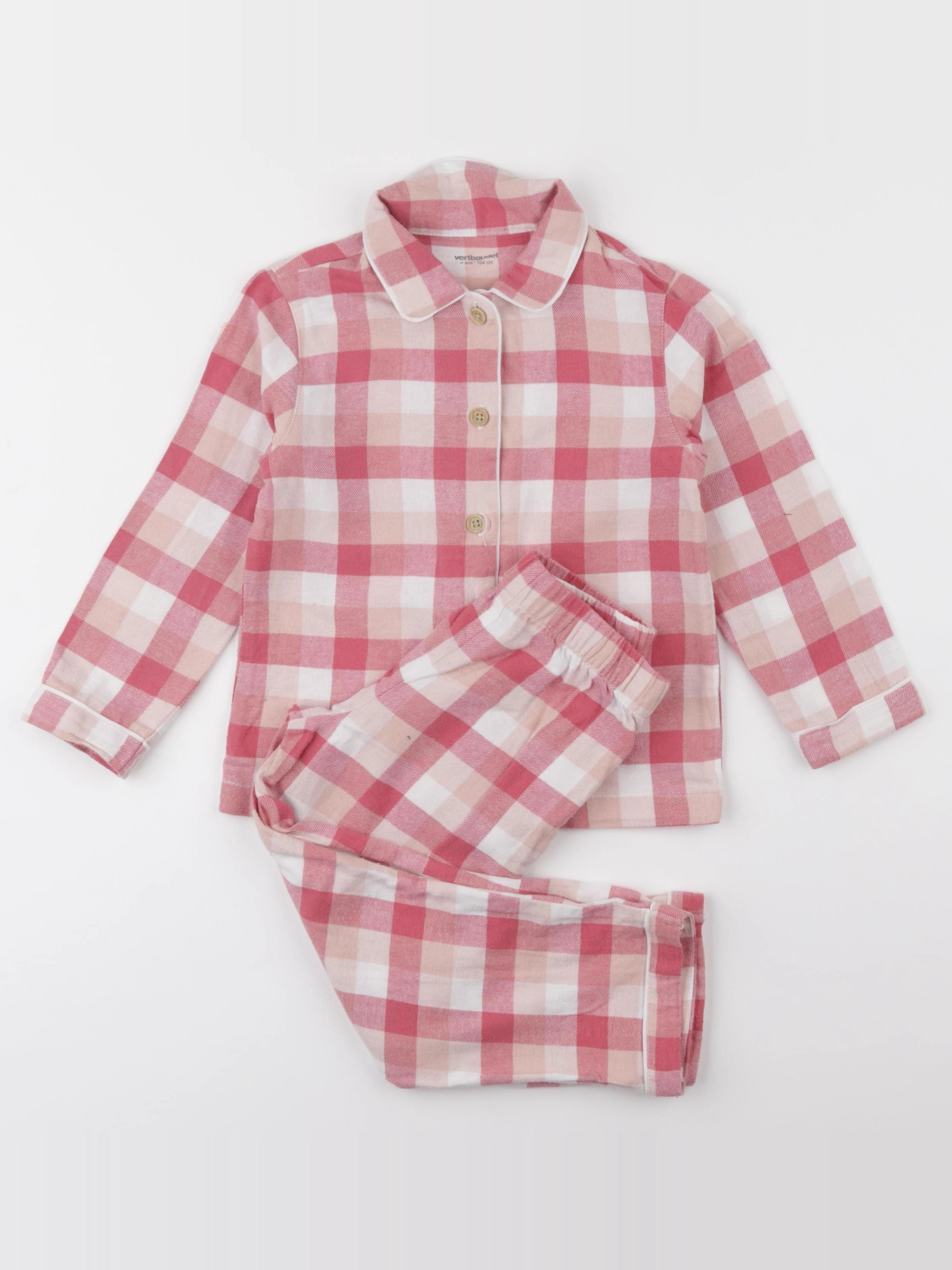 Vertbaudet - pyjama coton rose - 4 ans