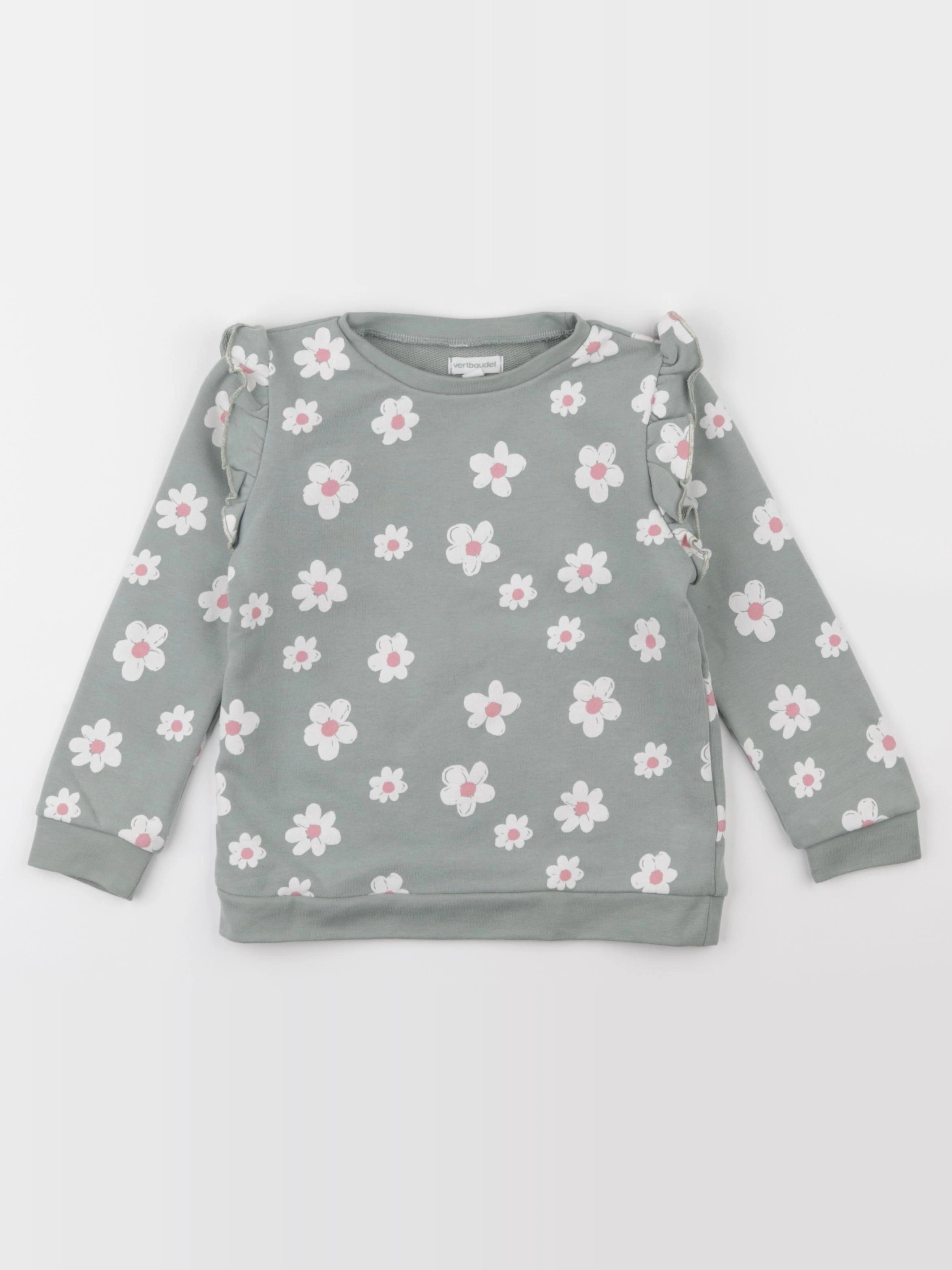 Vertbaudet - sweat vert - 4 ans