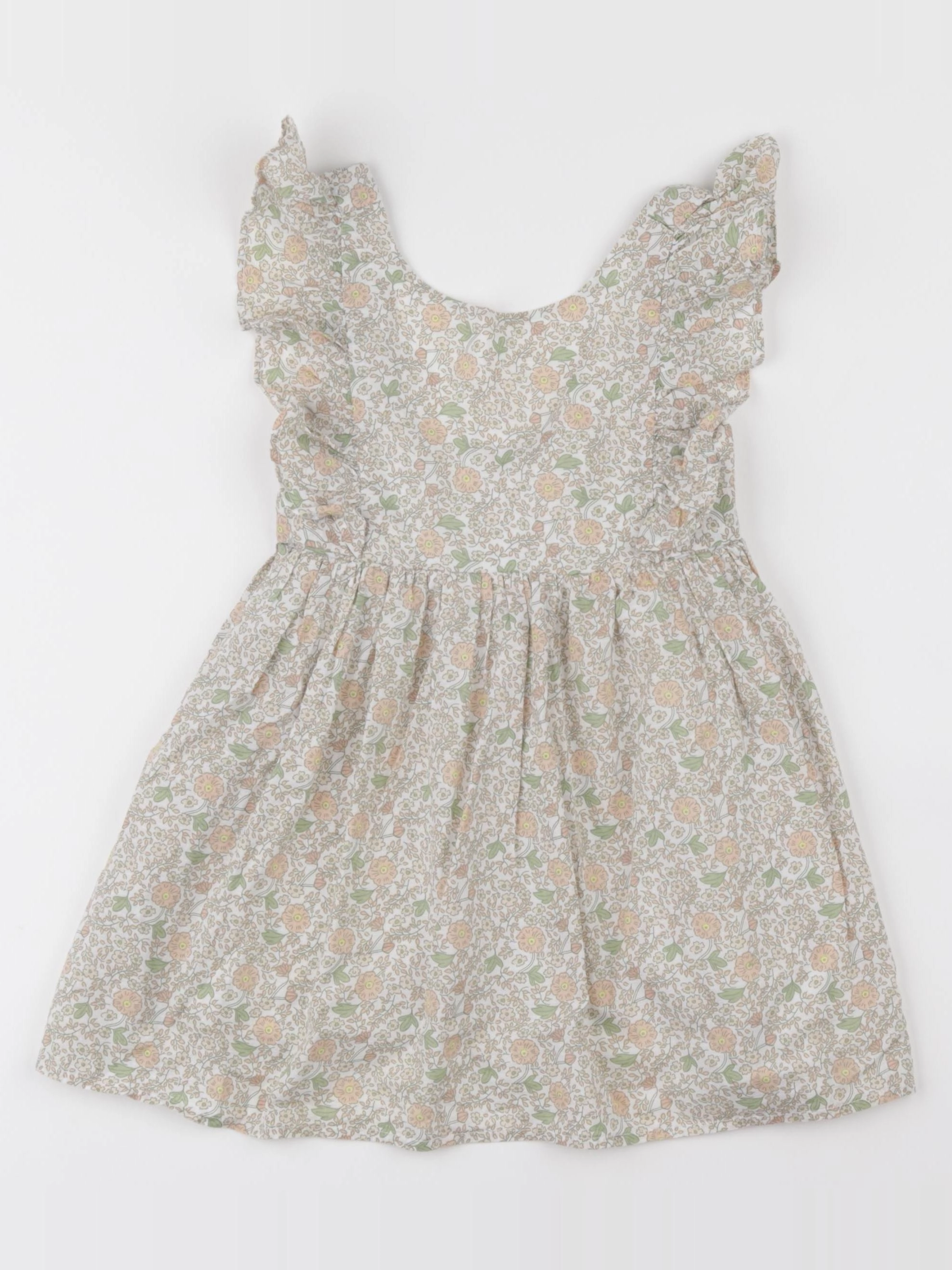 Vertbaudet - robe orange, vert - 2/3 ans