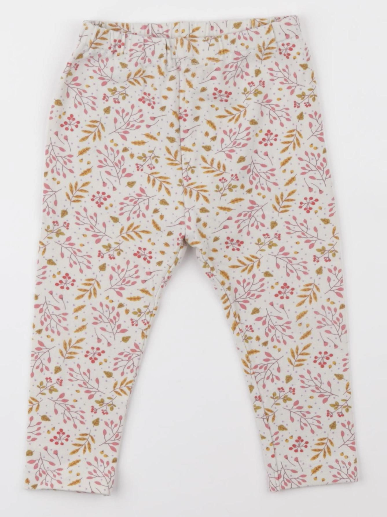 Uniqlo - legging beige, rose, jaune - 12/18 mois