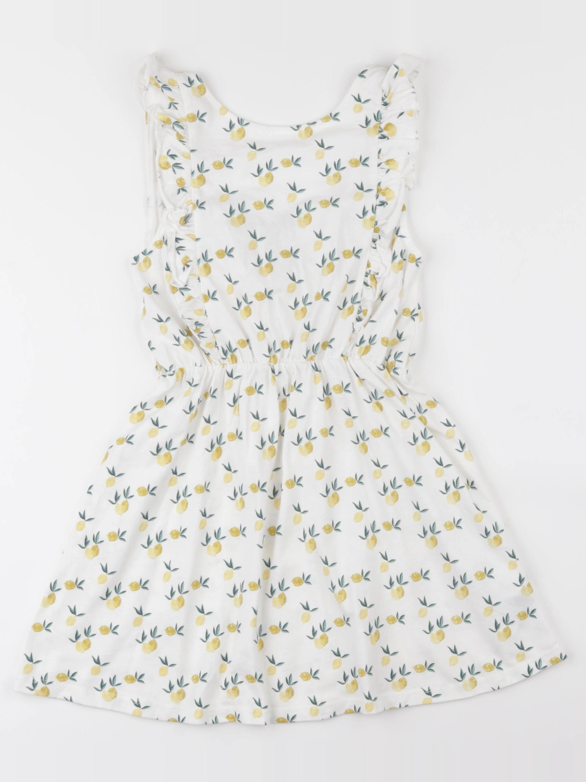 Cyrillus - robe blanc, jaune, vert - 8 ans