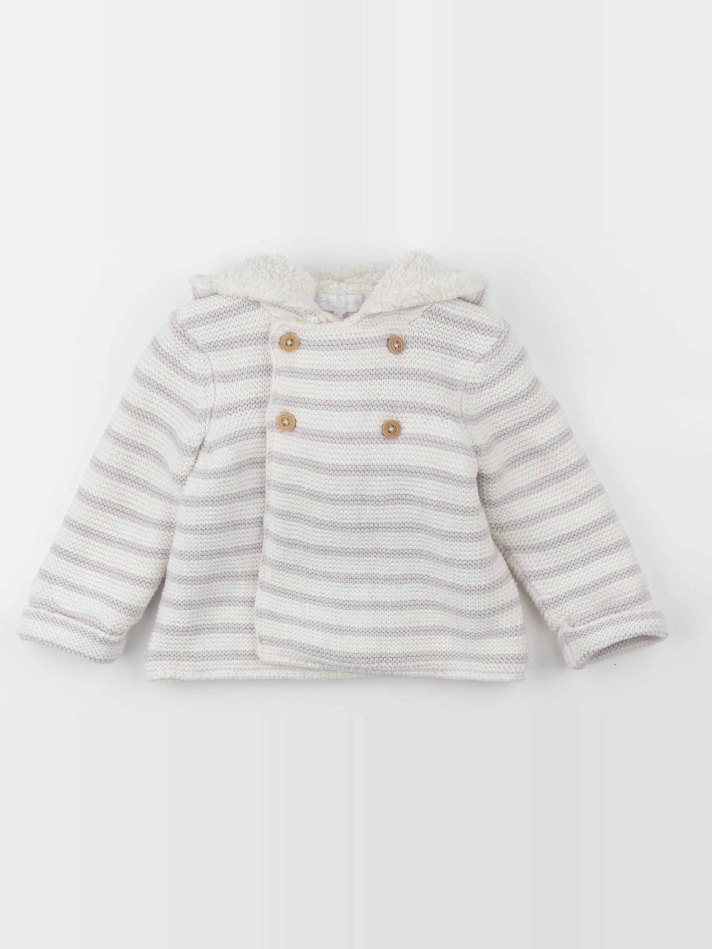 Cadet Rousselle - veste doublé beige, gris - 18 mois