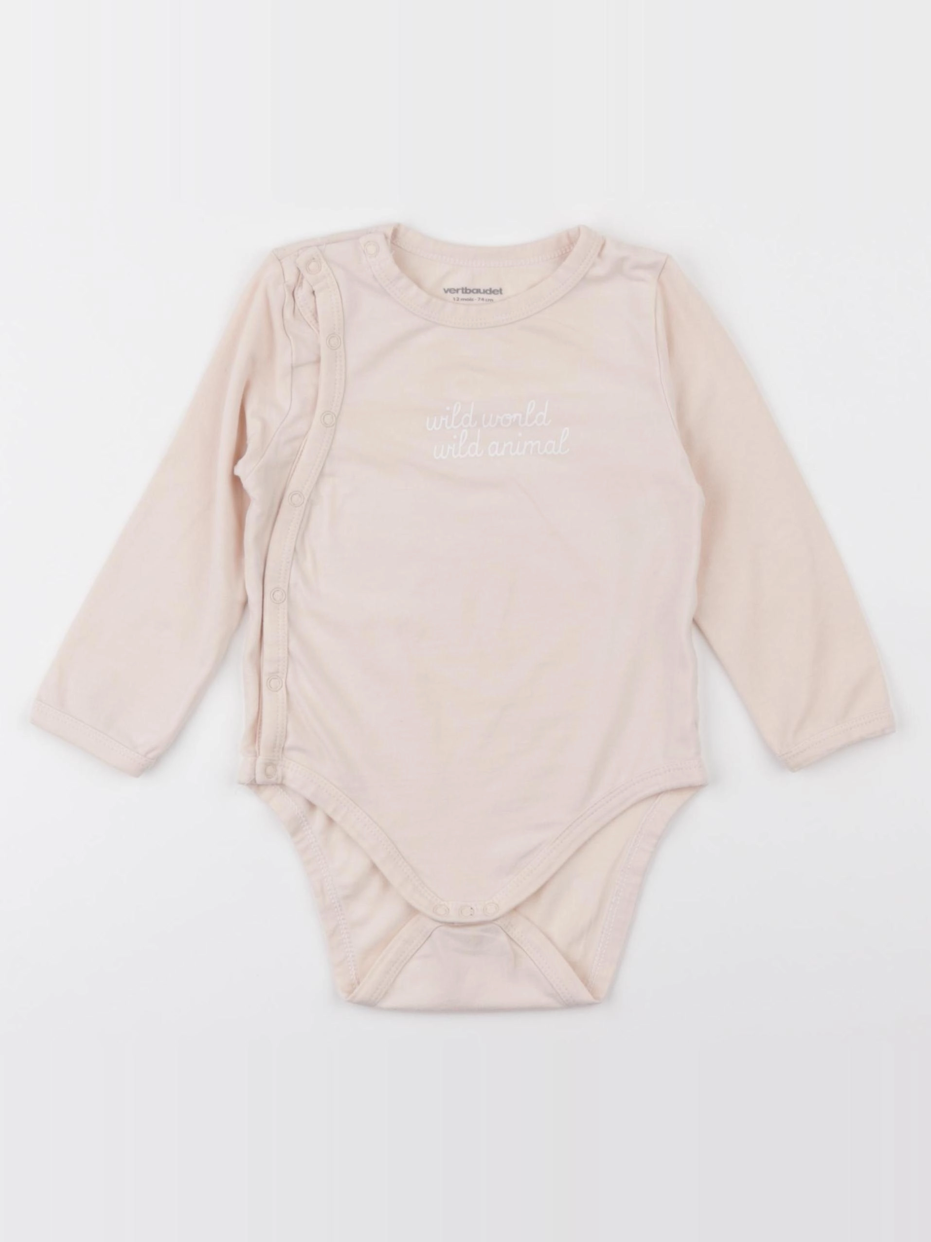 Vertbaudet - body rose - 12 mois