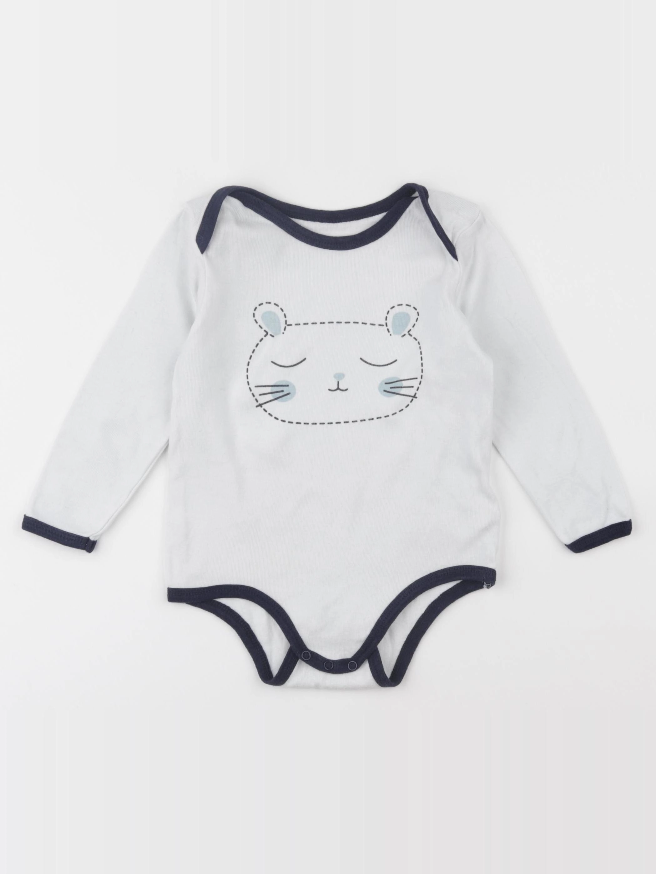 Vertbaudet - body blanc, bleu - 24 mois