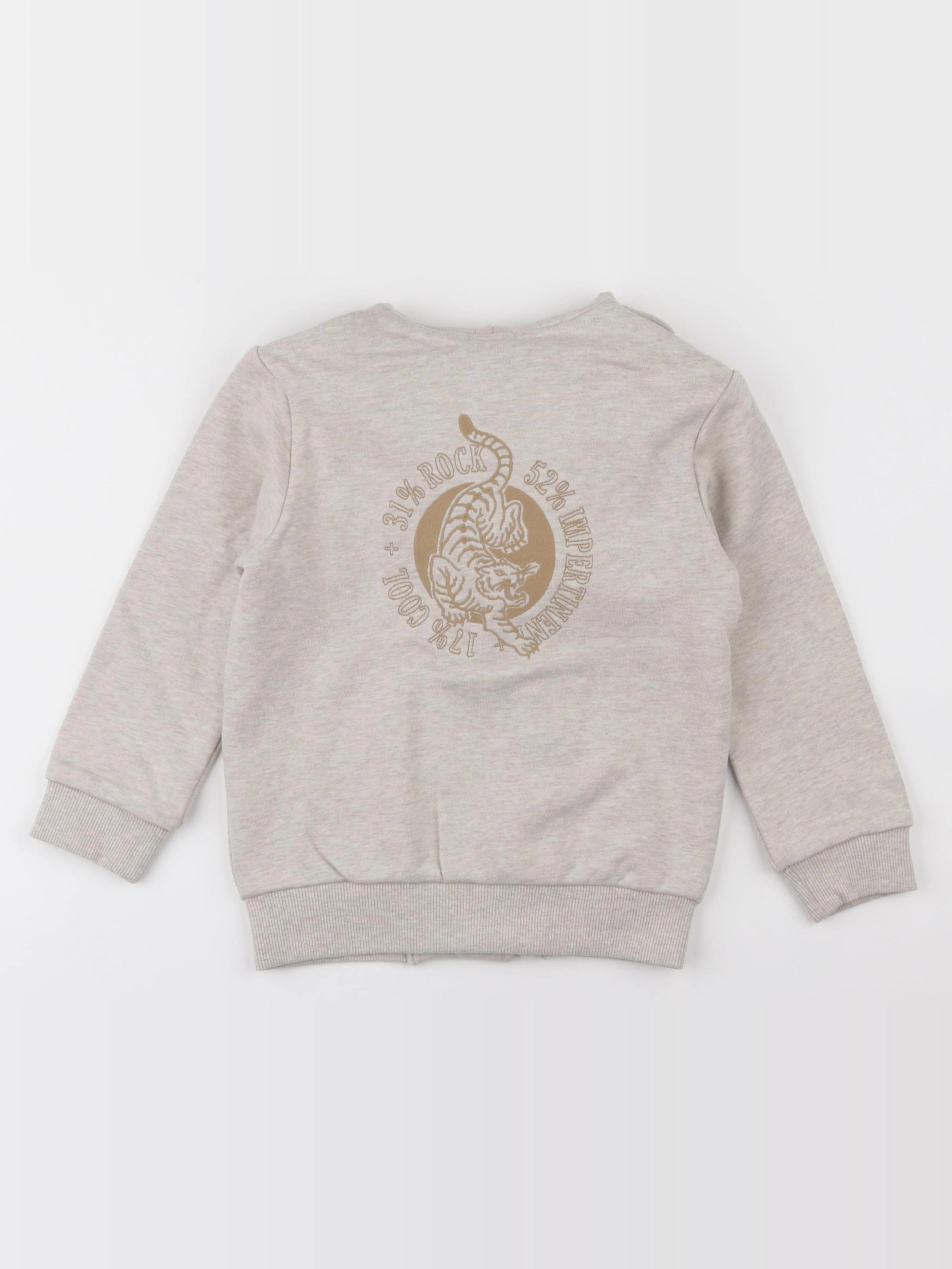 IKKS - sweat imprimé au dos beige - 4 ans