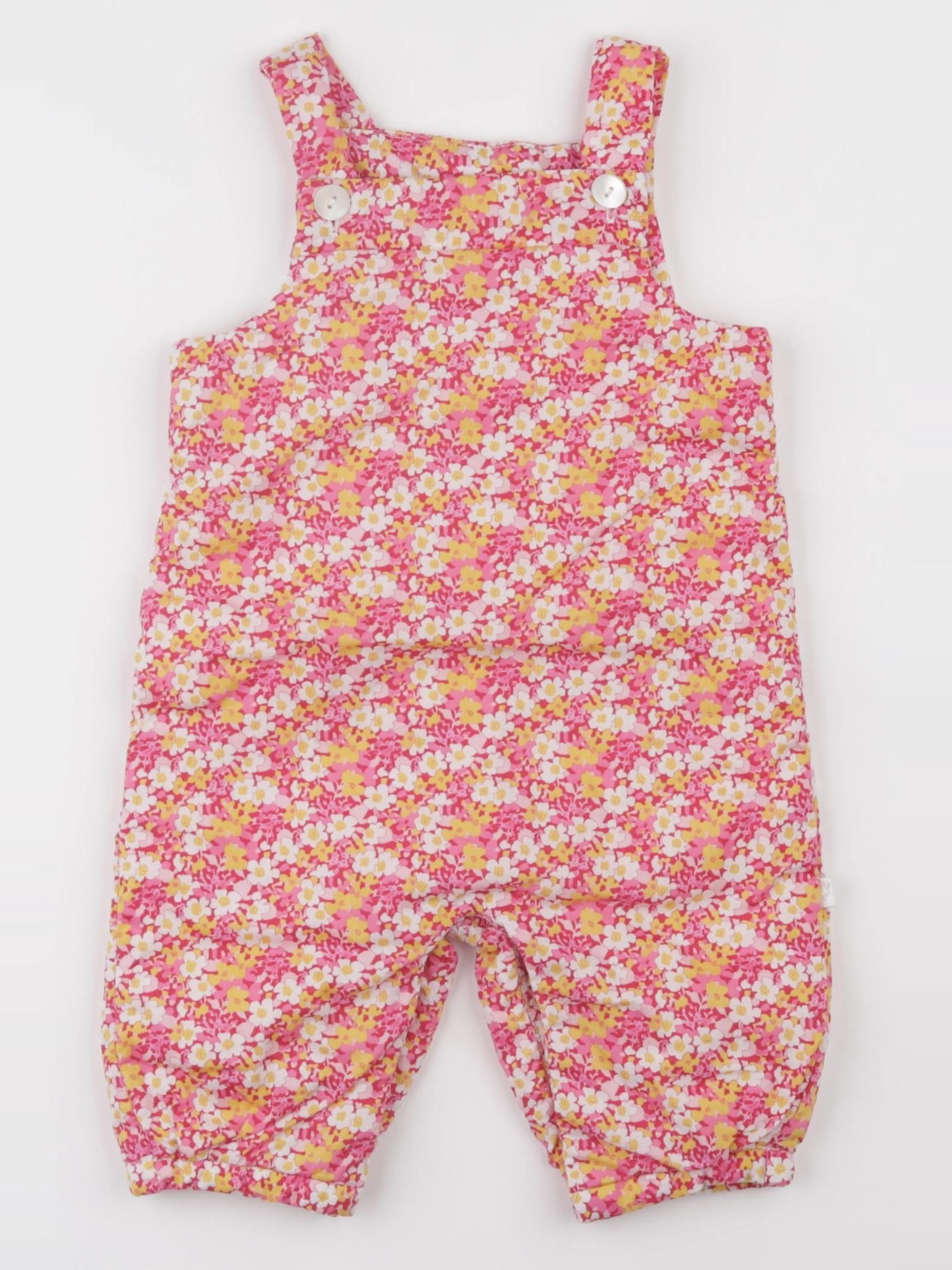 Jacadi - salopette doublé, liberty rose - 6 mois