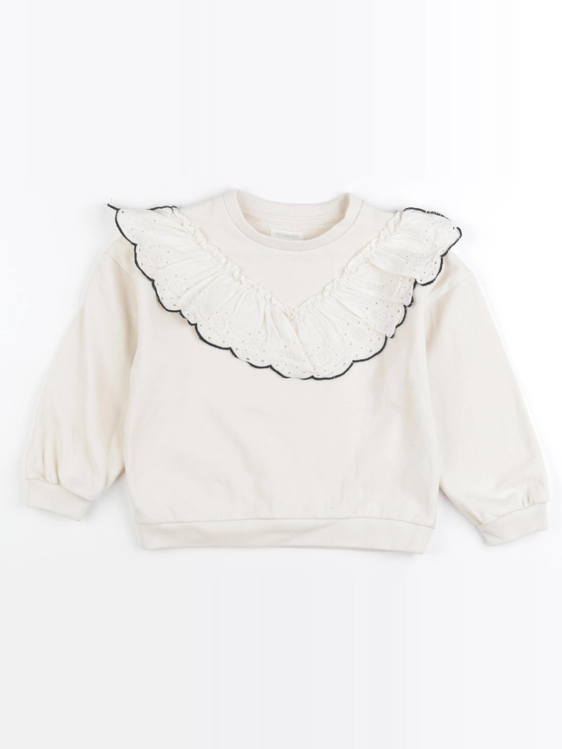 Vertbaudet - sweat beige - 6 ans