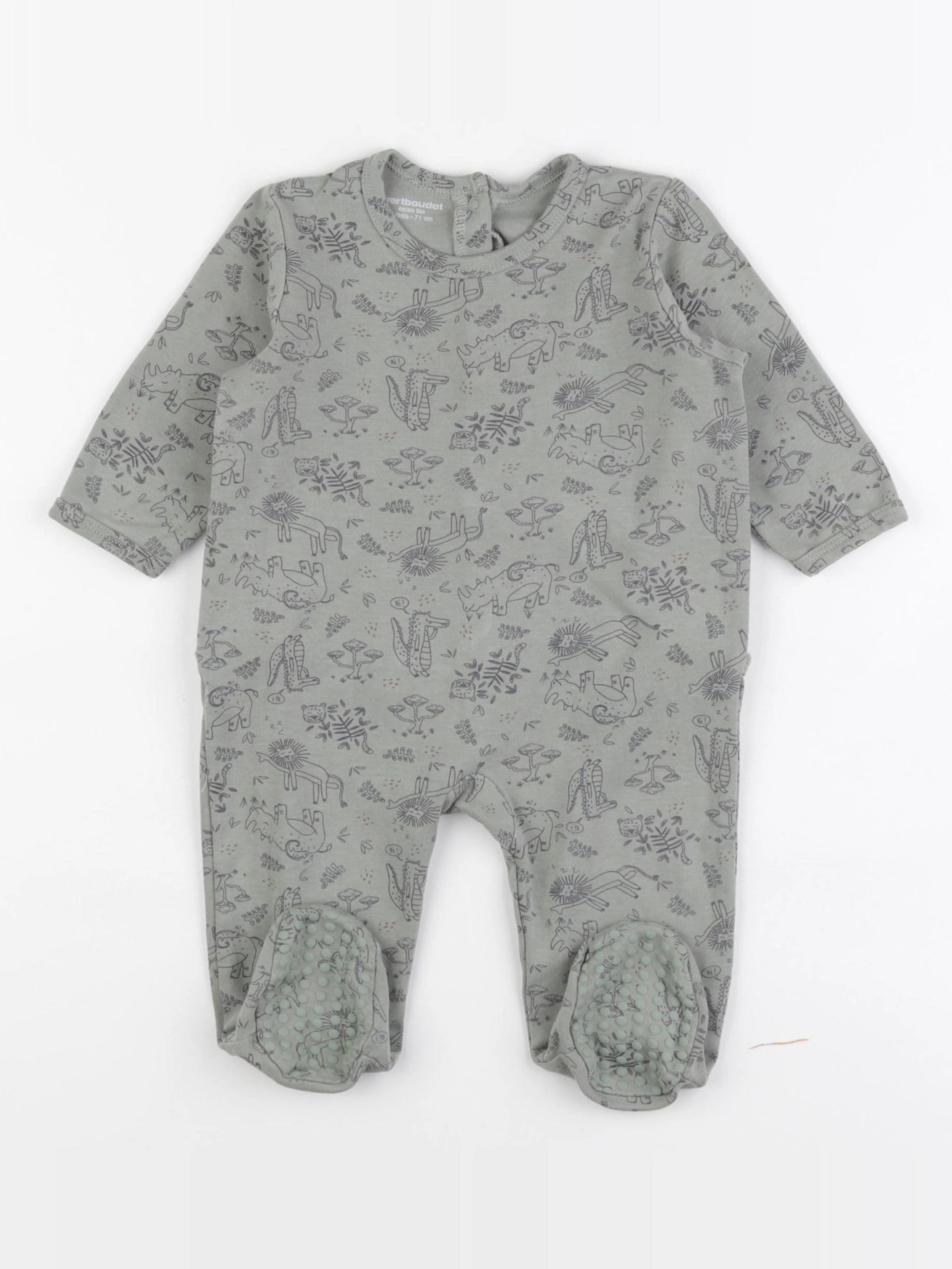 Vertbaudet - pyjama coton vert - 9 mois