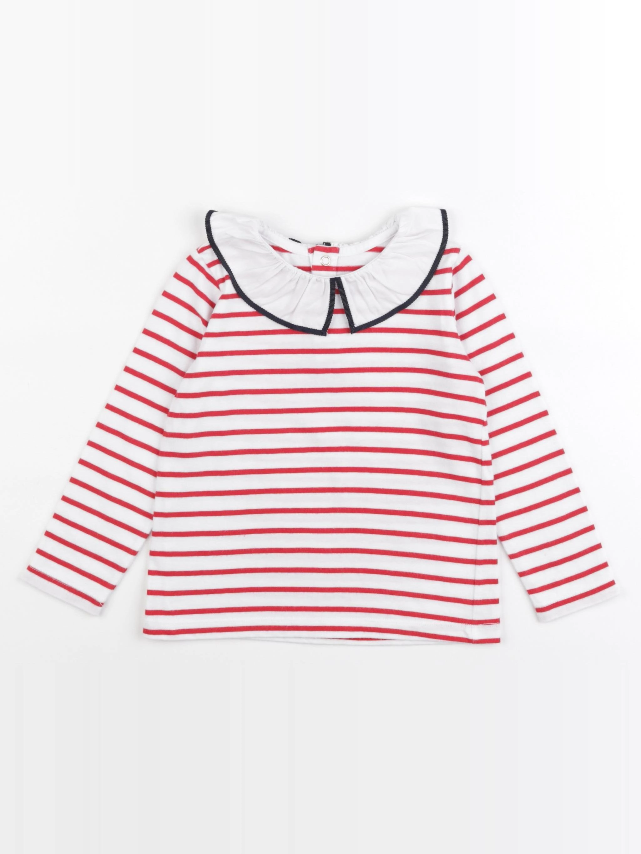 Jacadi - tee-shirt blanc, rouge - 3 ans