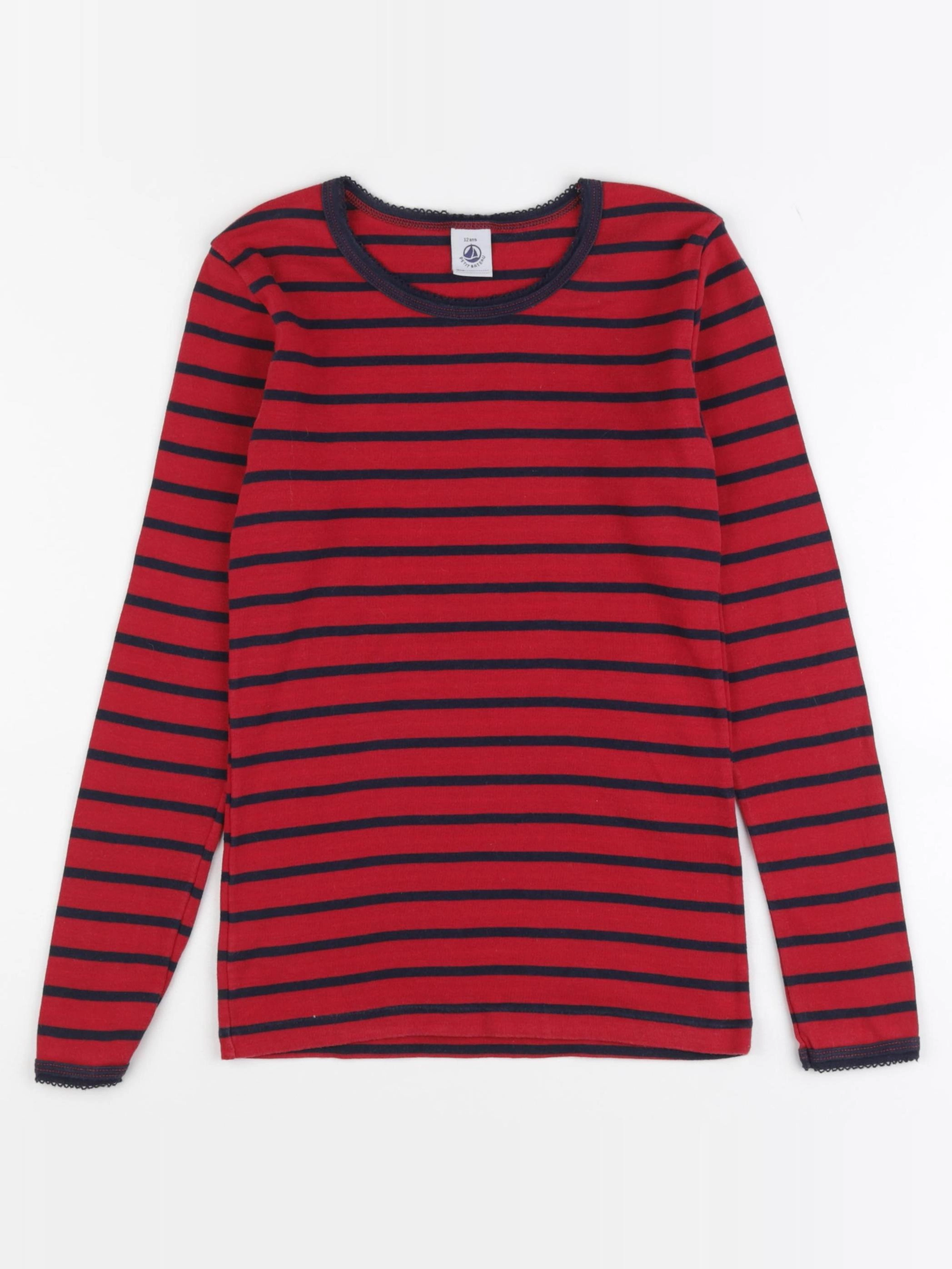 Petit Bateau - tee-shirt rouge - 12 ans