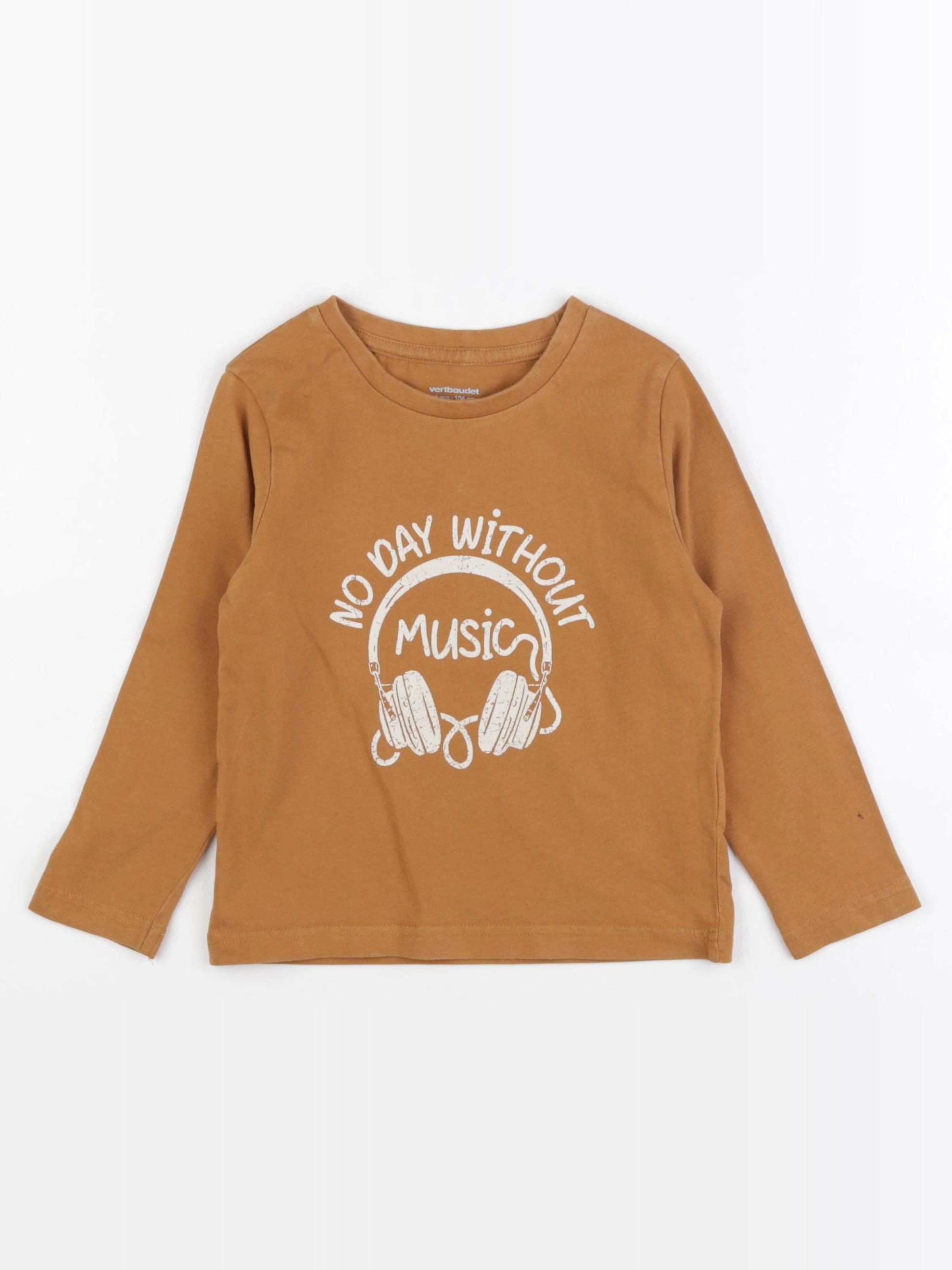Vertbaudet - tee-shirt marron - 4 ans