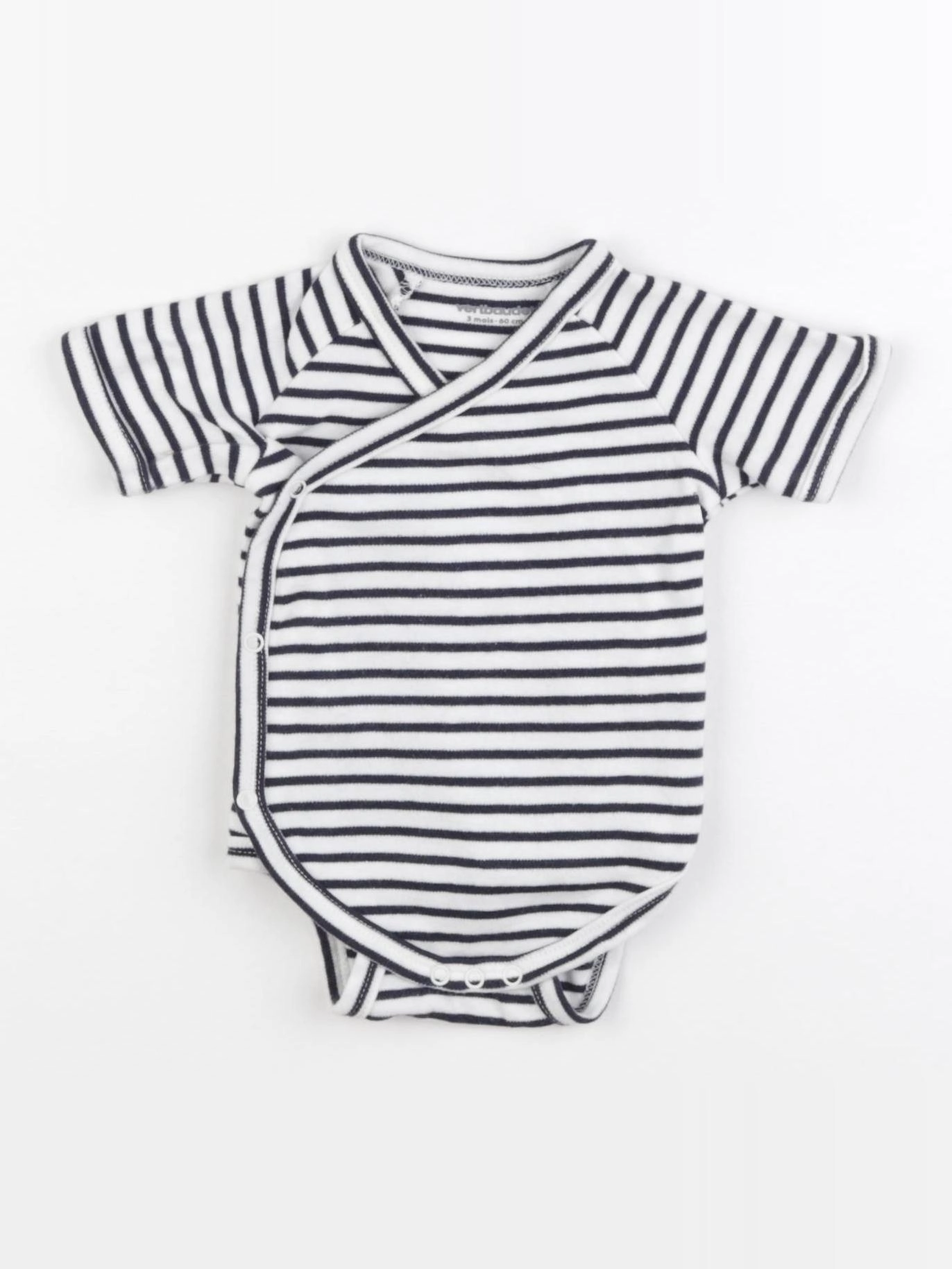 Vertbaudet - body blanc, bleu - 3 mois