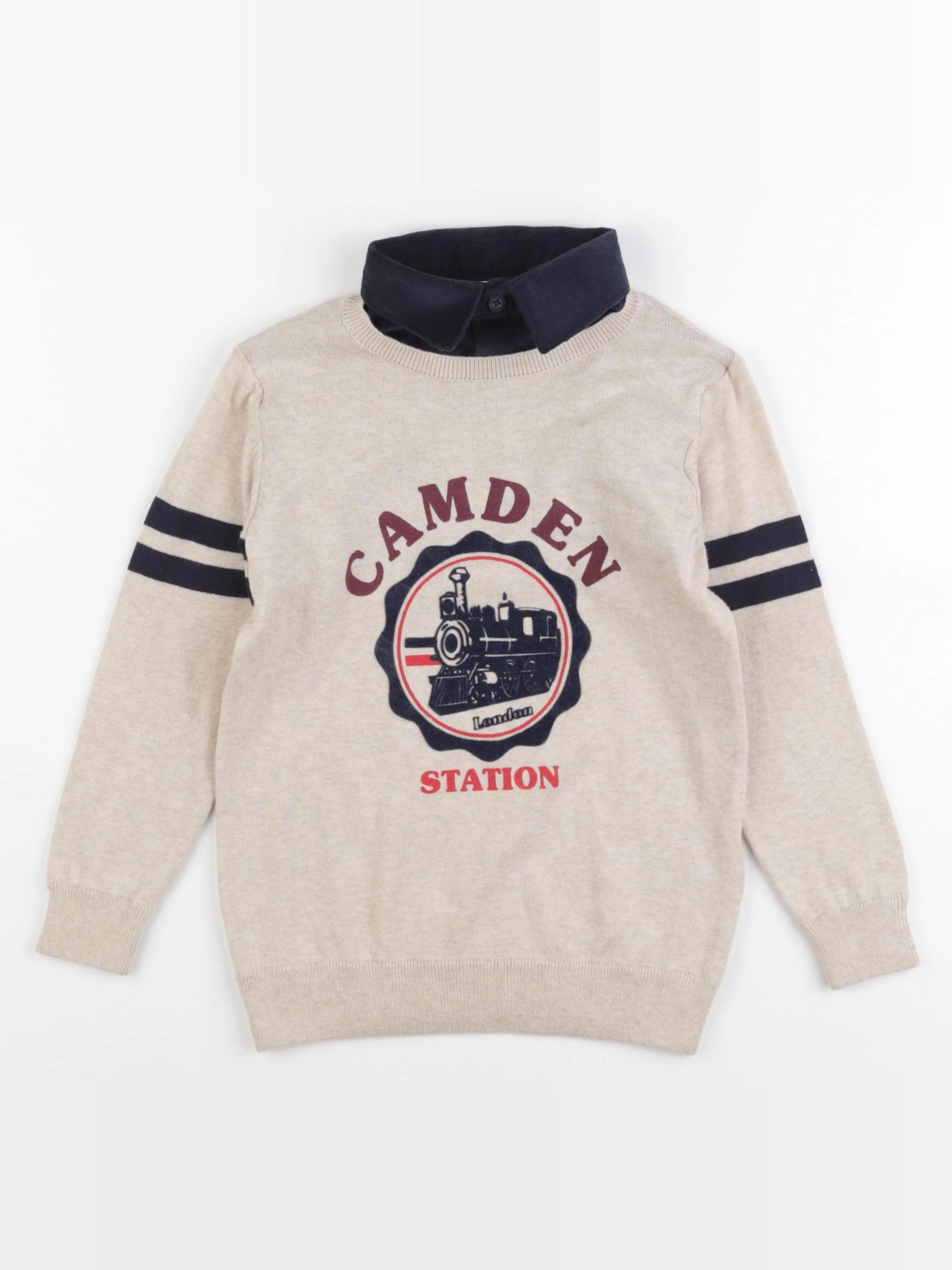 Vertbaudet - pull beige - 5 ans