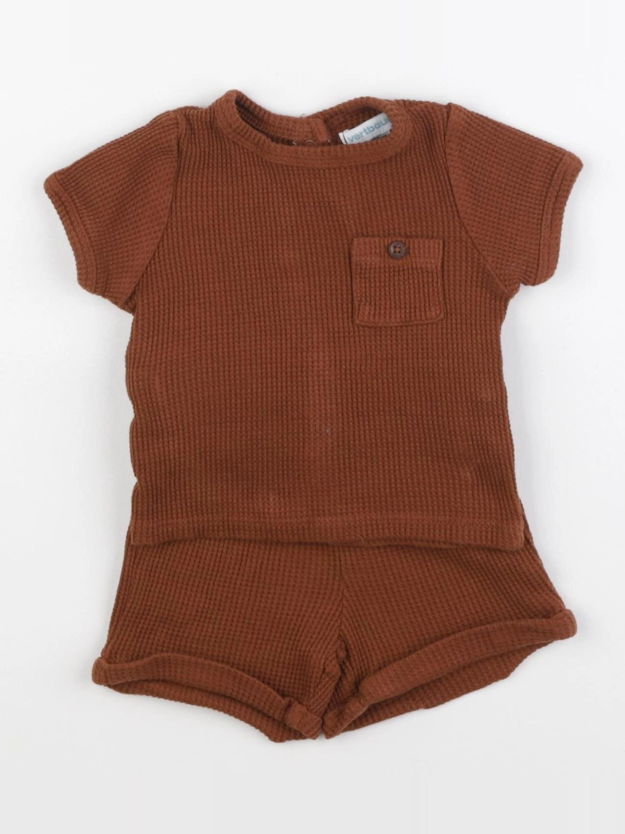Vertbaudet - pyjama coton marron - 3 mois