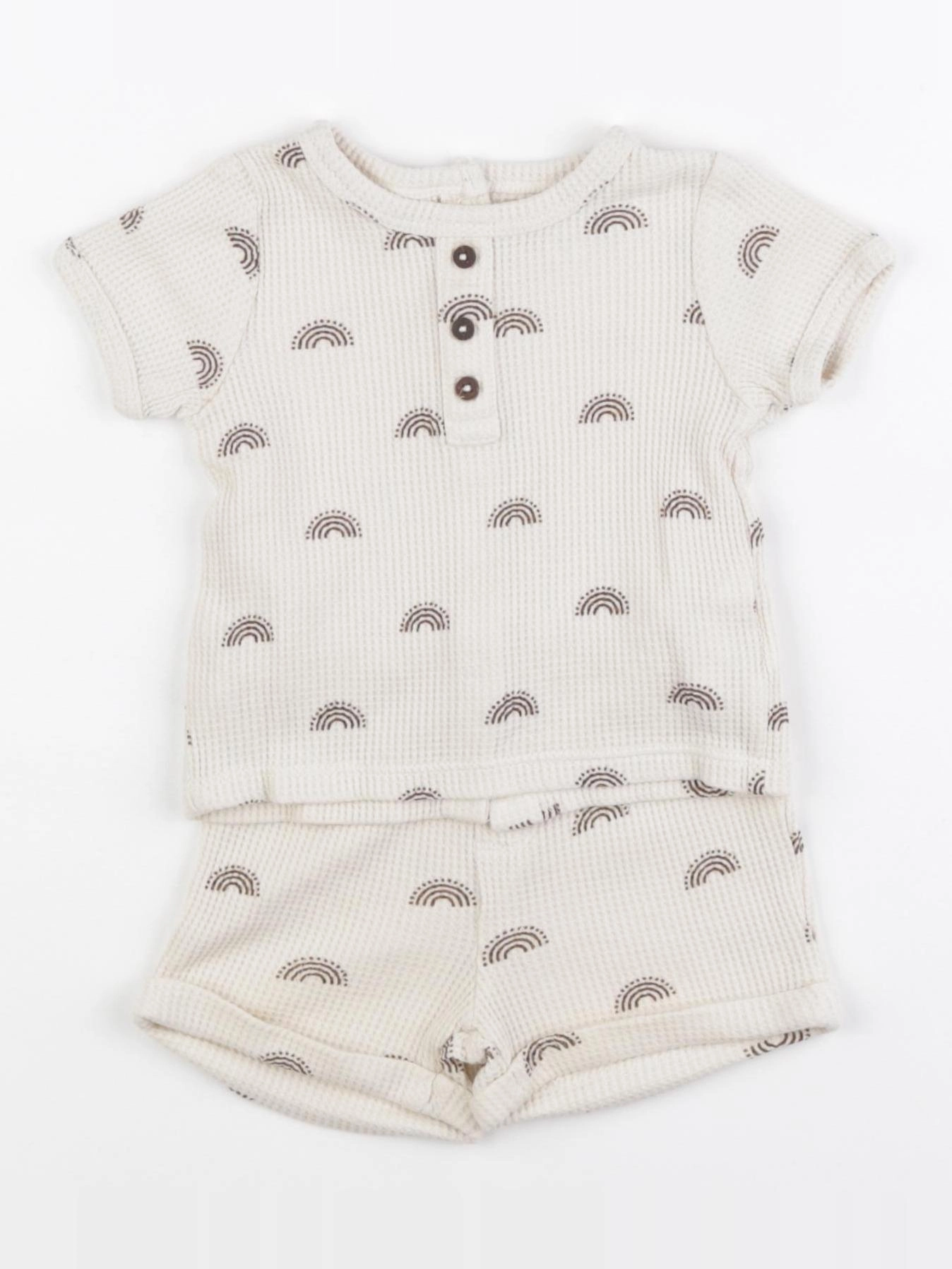 Vertbaudet - pyjama coton beige - 3 mois