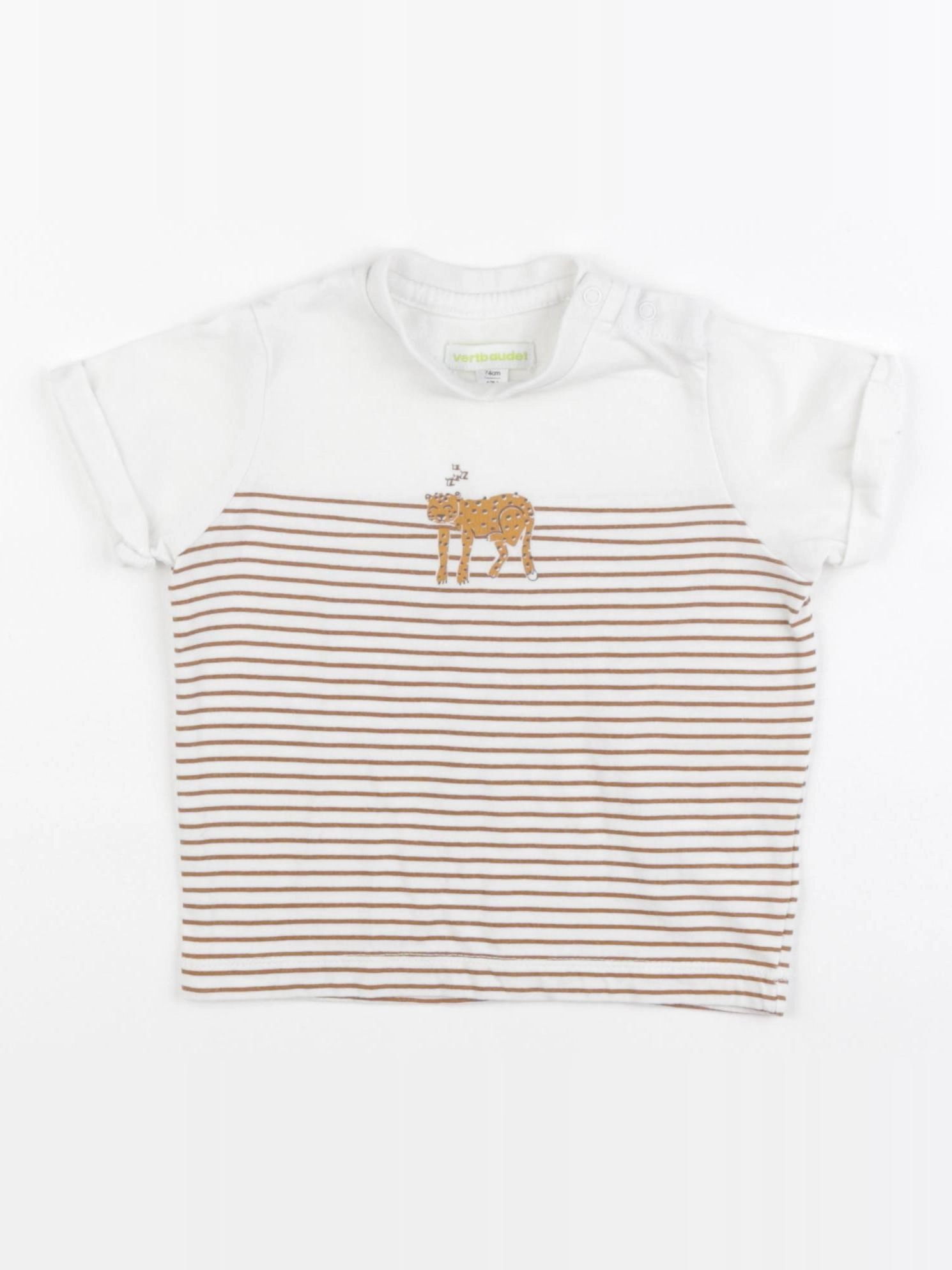 Vertbaudet - tee-shirt beige - 12 mois