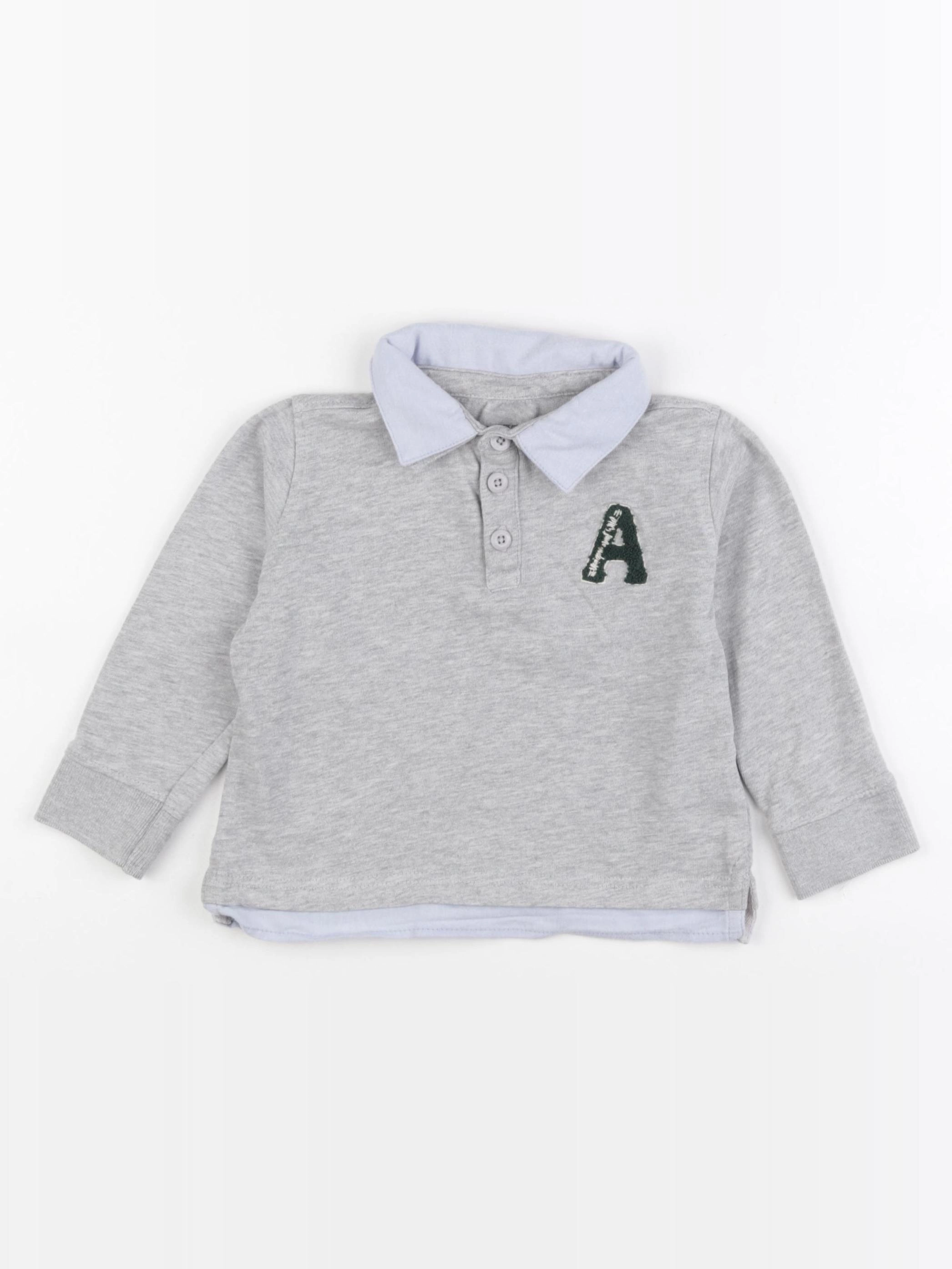 Vertbaudet - polo gris - 4 ans