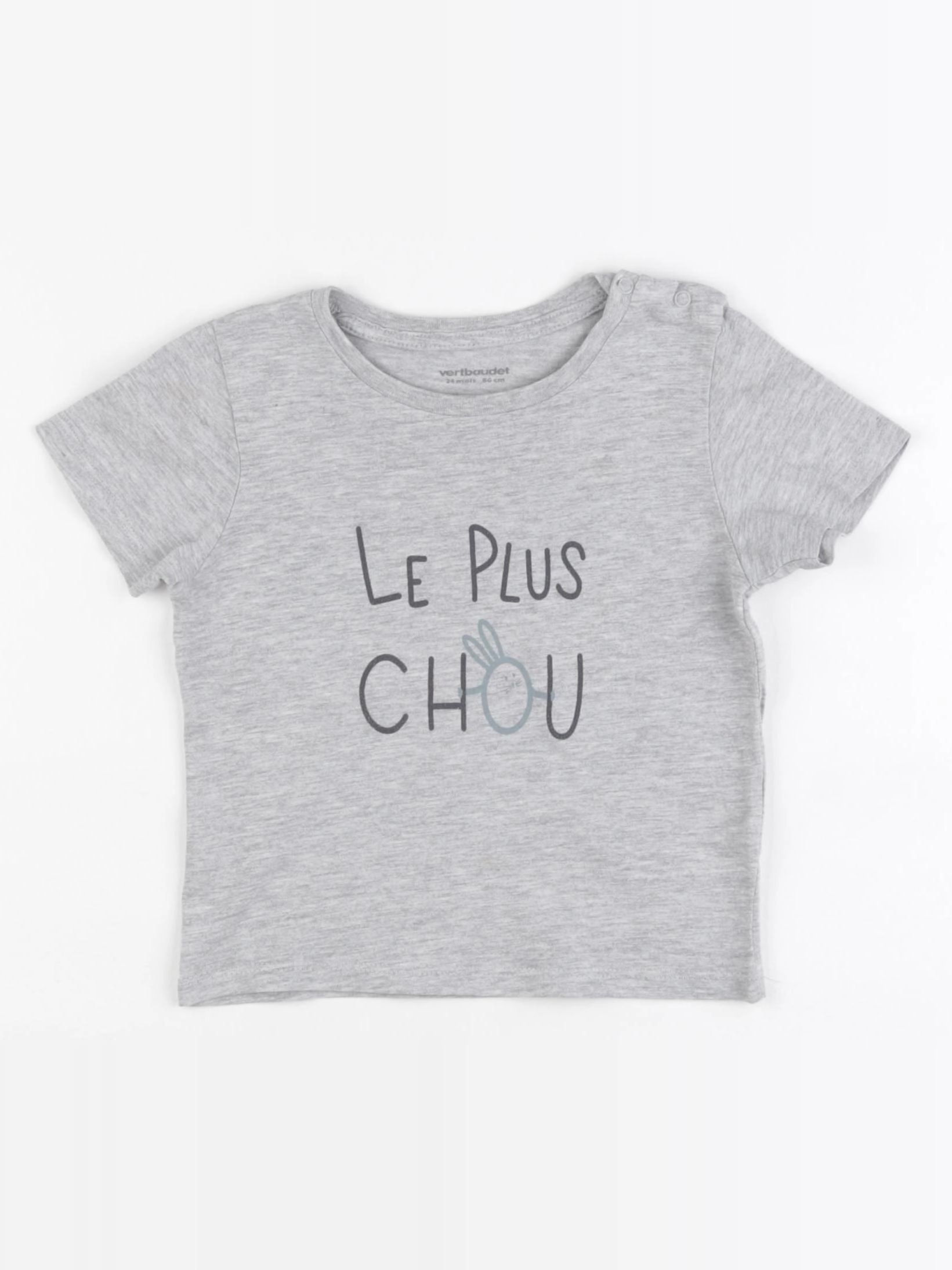 Vertbaudet - tee-shirt gris - 24 mois
