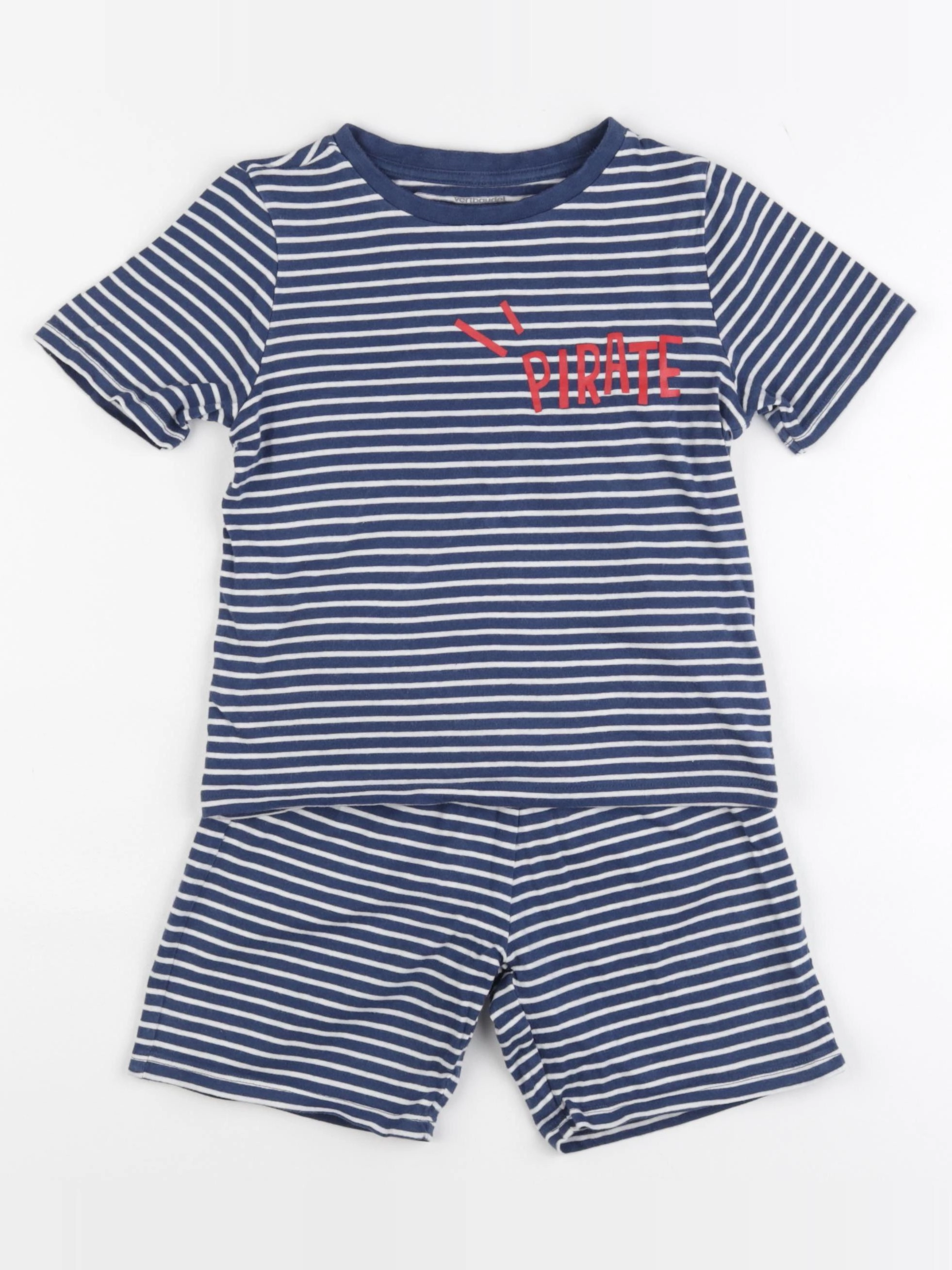 Vertbaudet - pyjama coton blanc, bleu - 6 ans