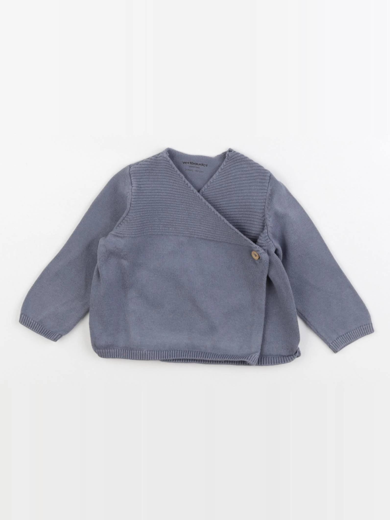 Vertbaudet - gilet bleu - 3 mois