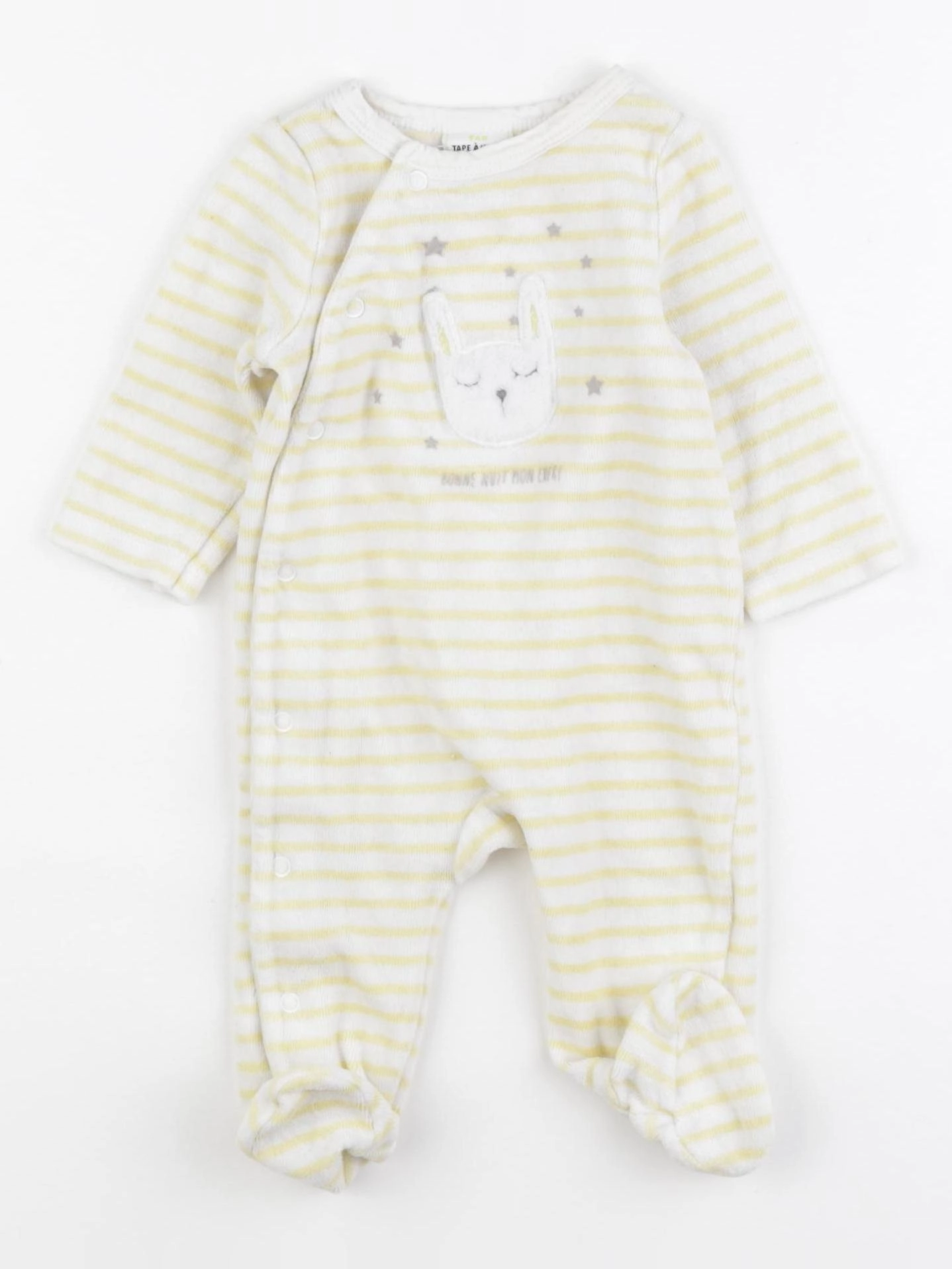 Tape à l'oeil - pyjama velours jaune - 3 mois