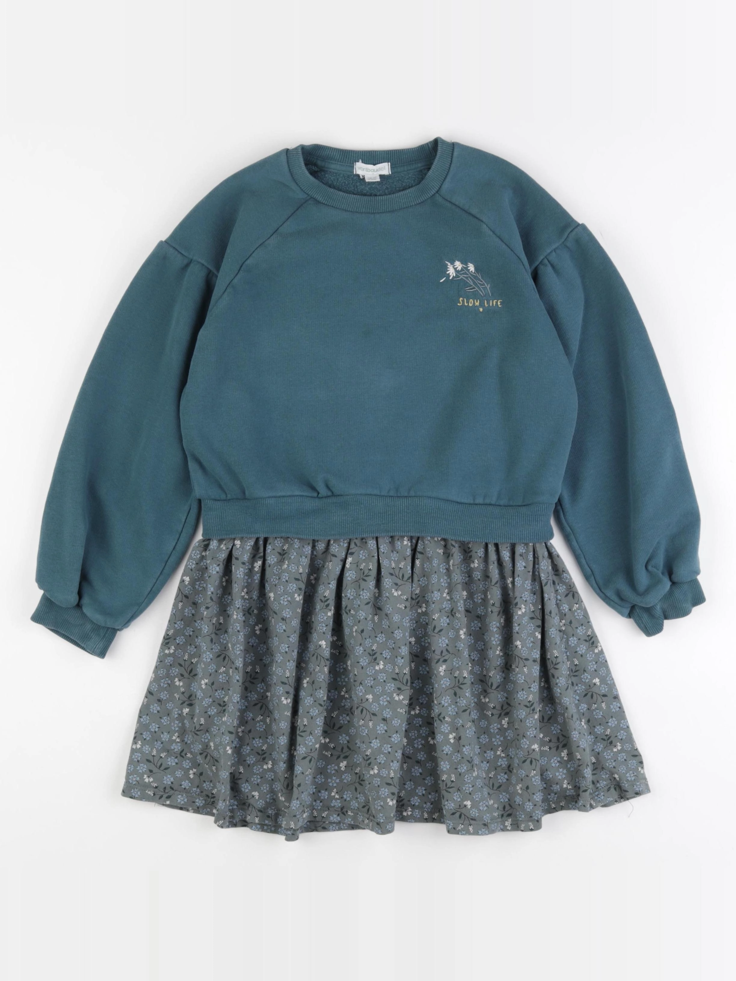 Vertbaudet - robe vert - 8 ans