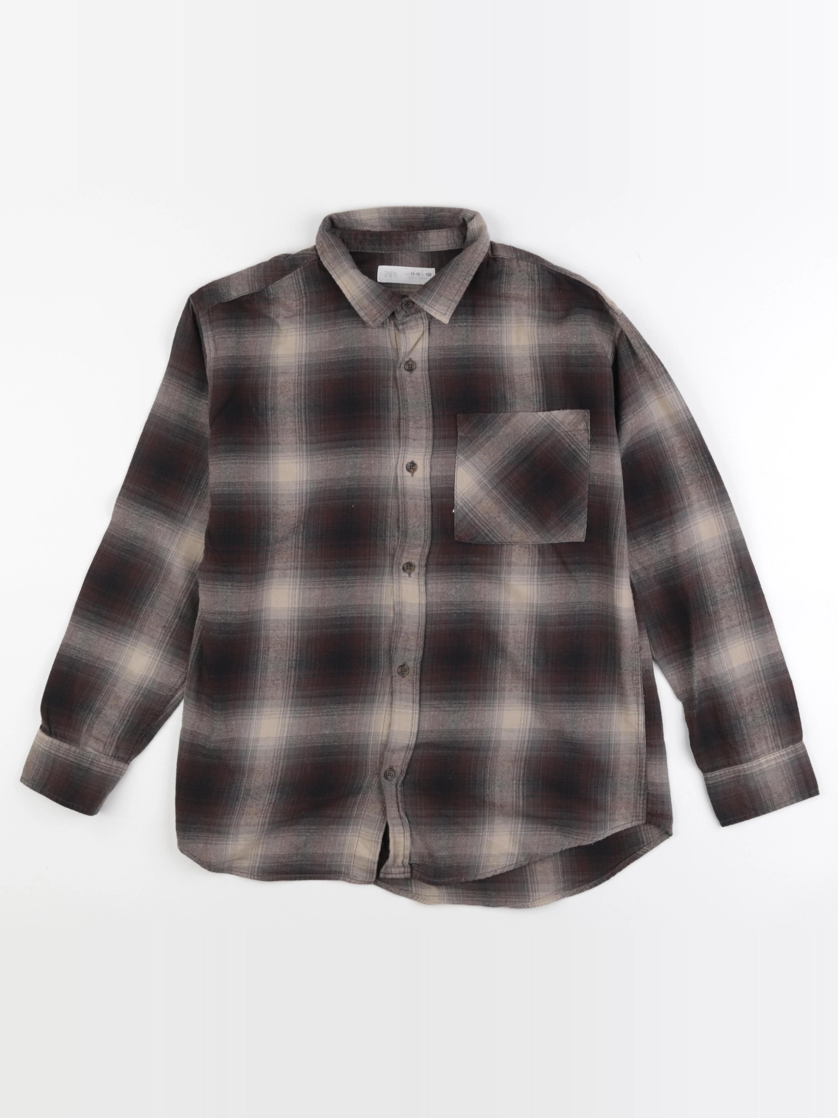 Zara - chemise marron, beige - 11 ans