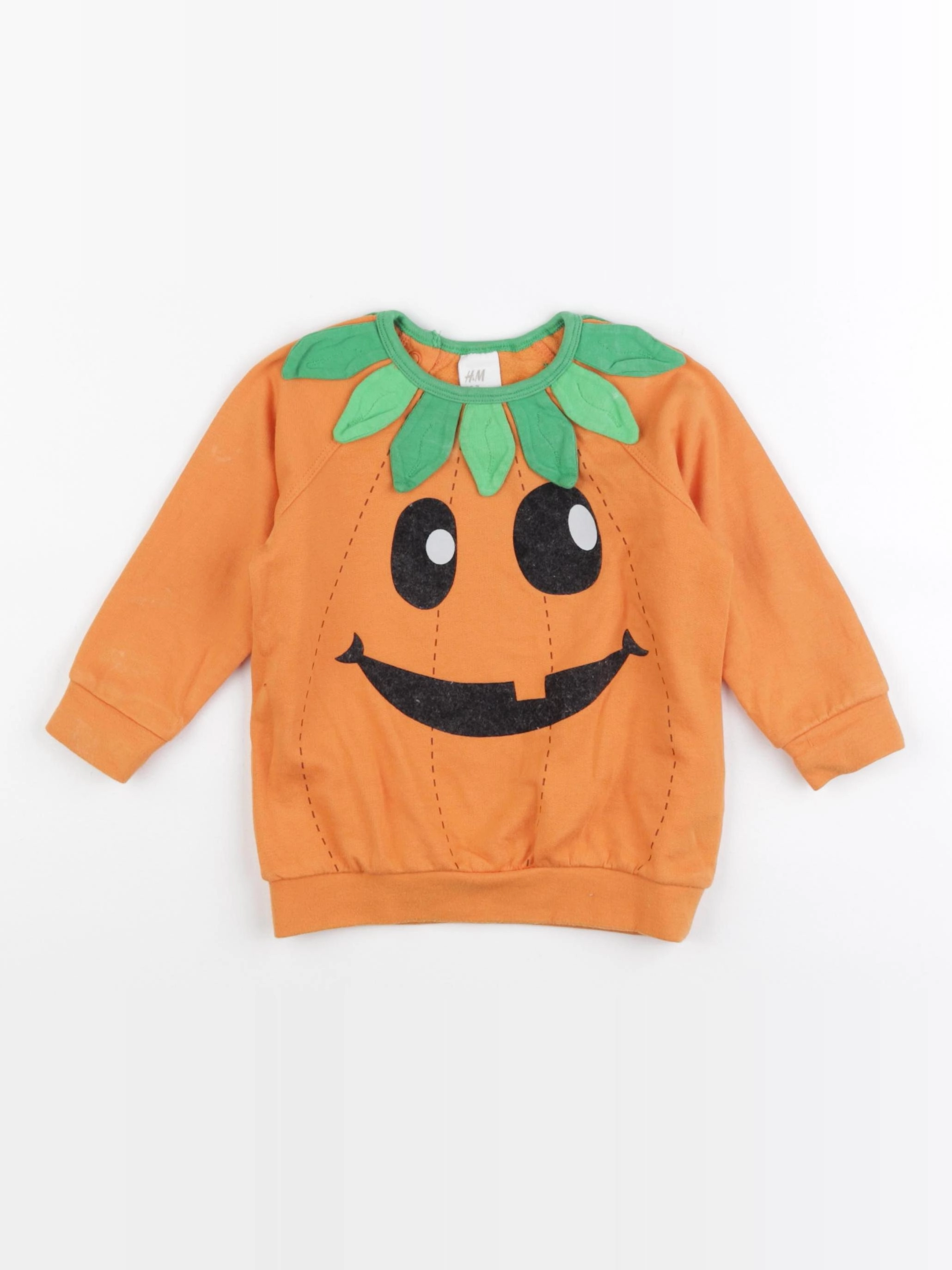 H&M - sweat orange - 6/9 mois