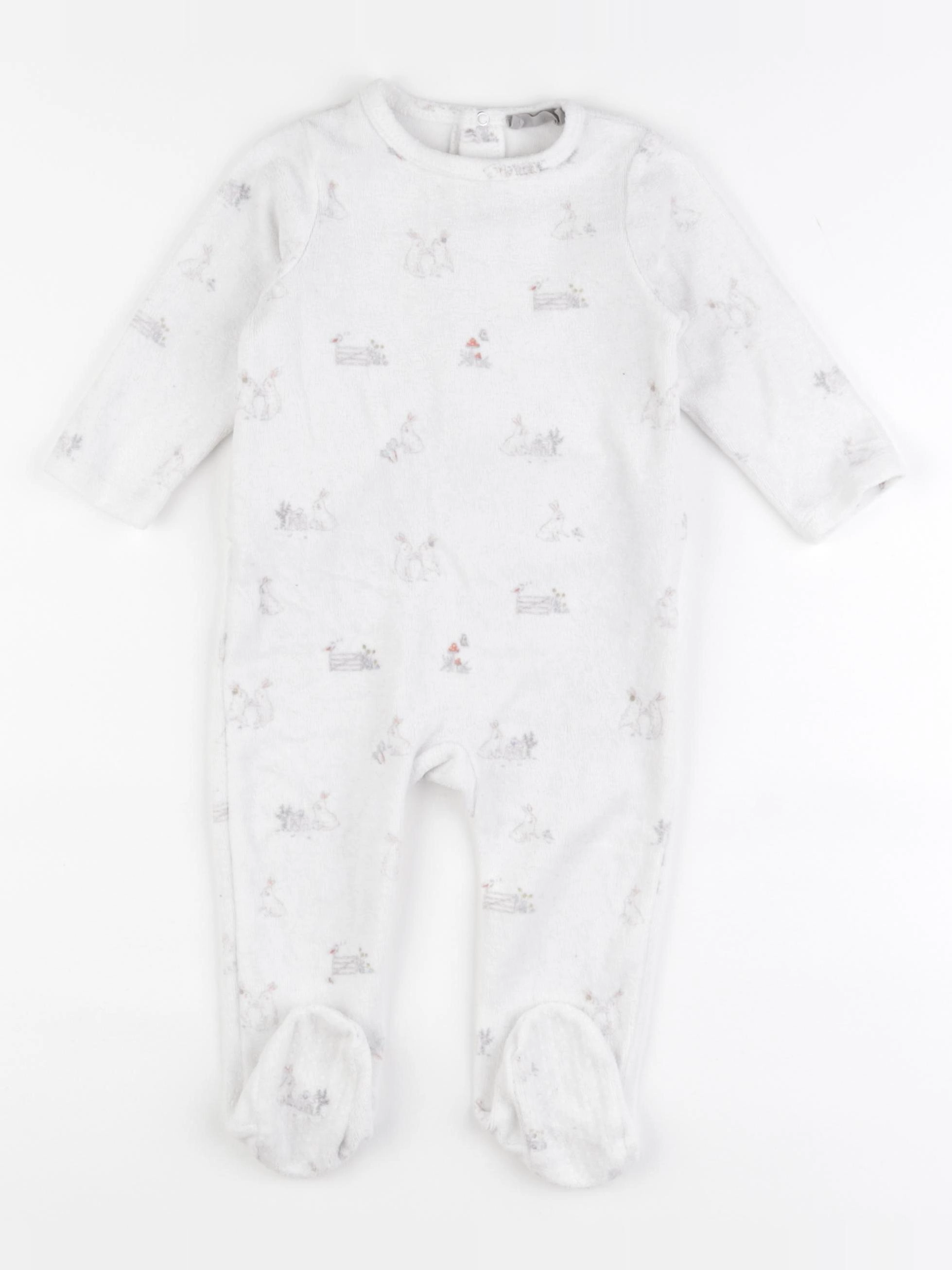 Boutchou - pyjama velours blanc - 12 mois