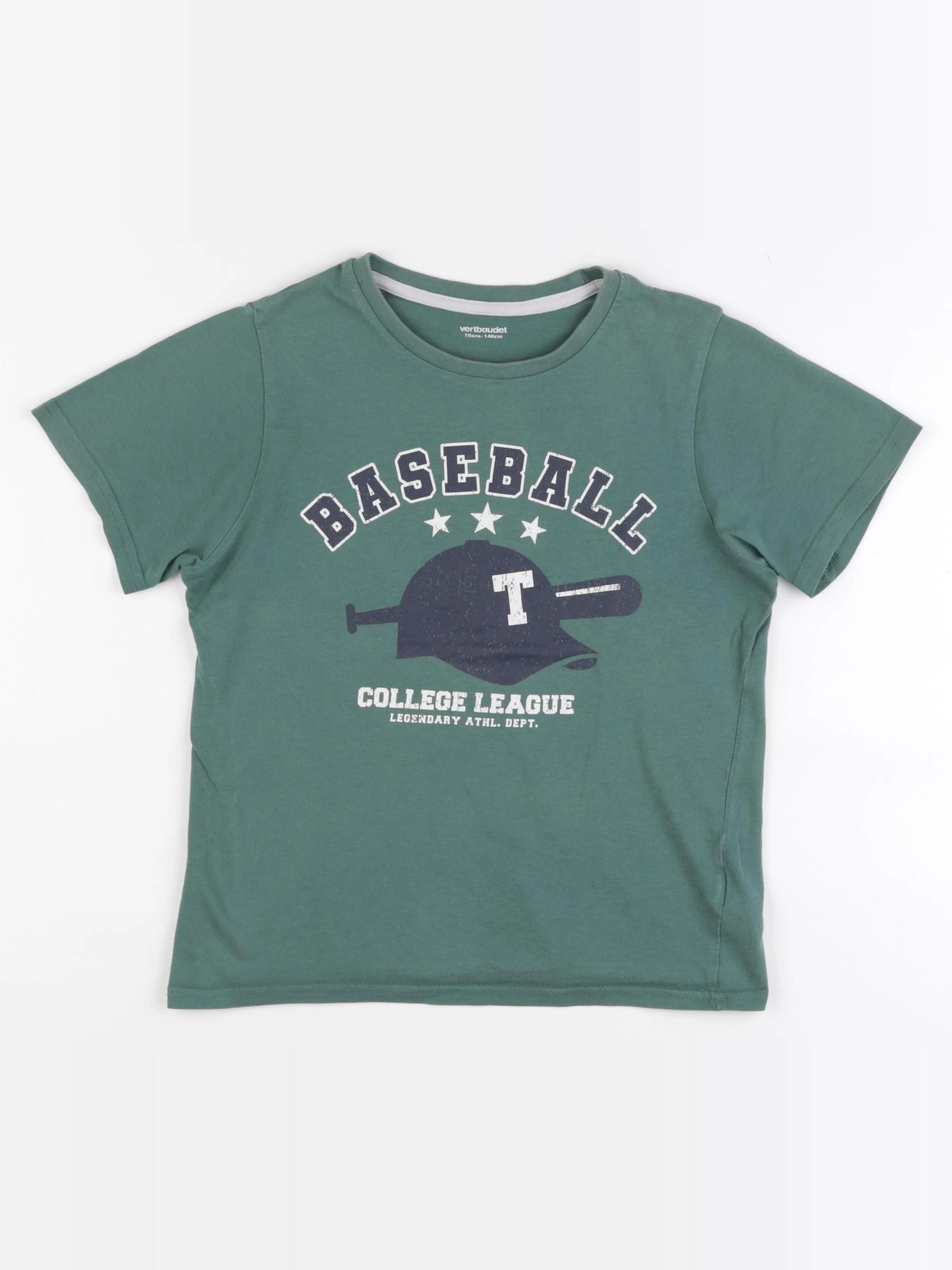 Vertbaudet - tee-shirt vert - 10 ans