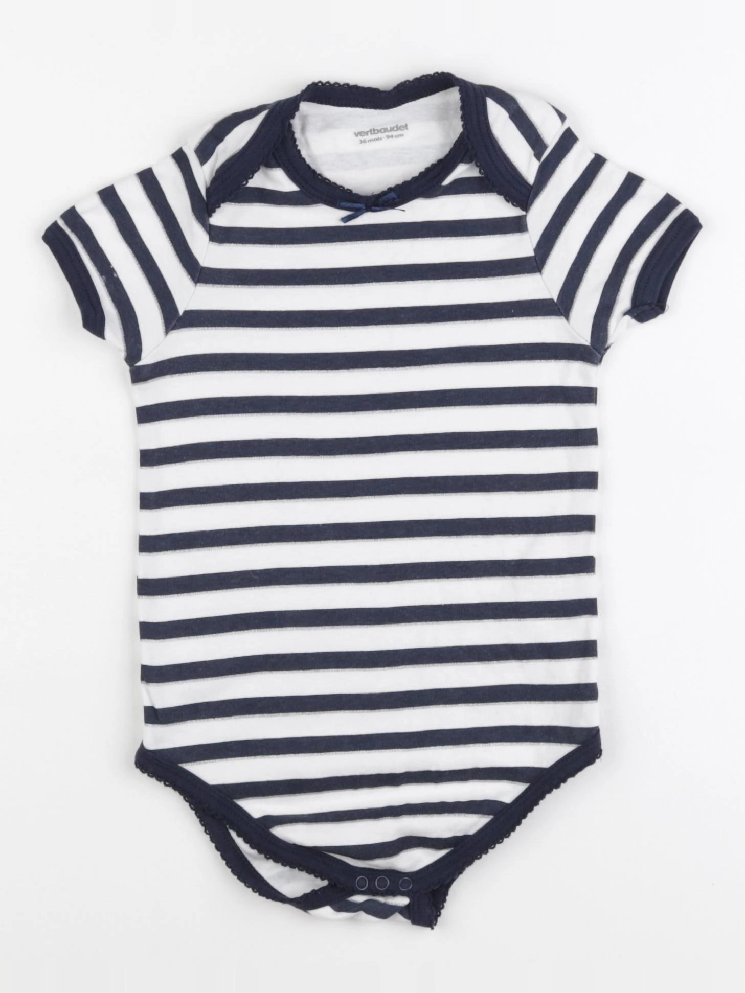 Vertbaudet - body blanc, bleu - 36 mois