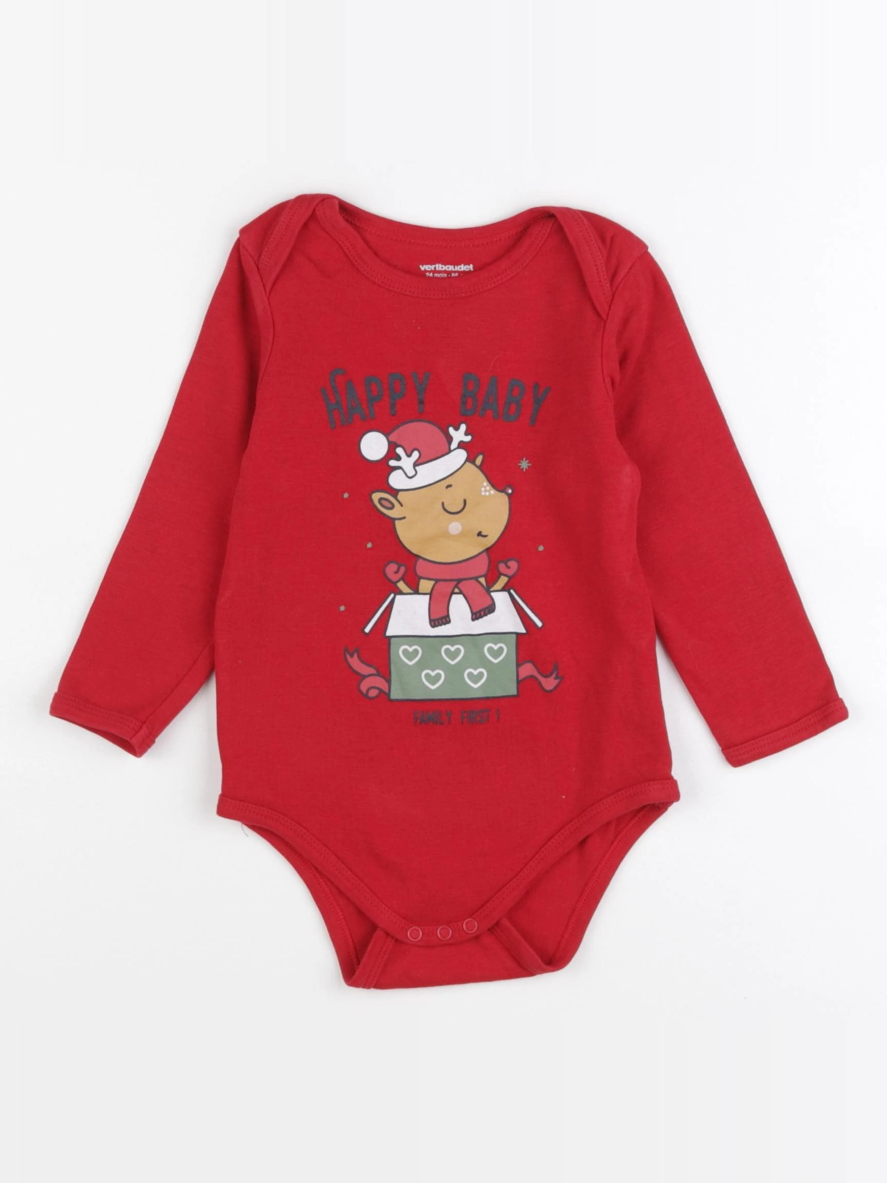 Vertbaudet - body rouge - 24 mois