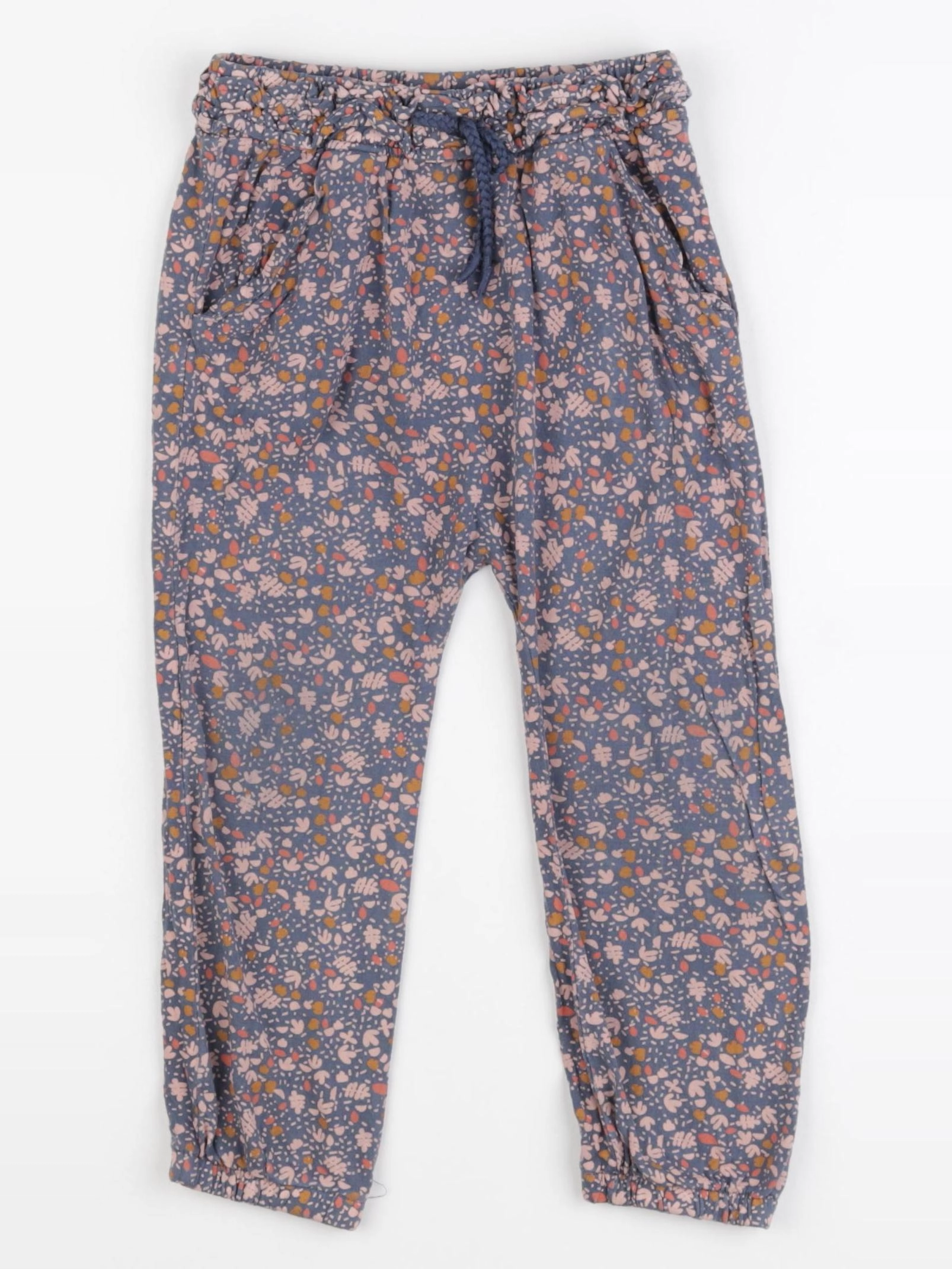 Vertbaudet - sarouel bleu, rose - 36 mois