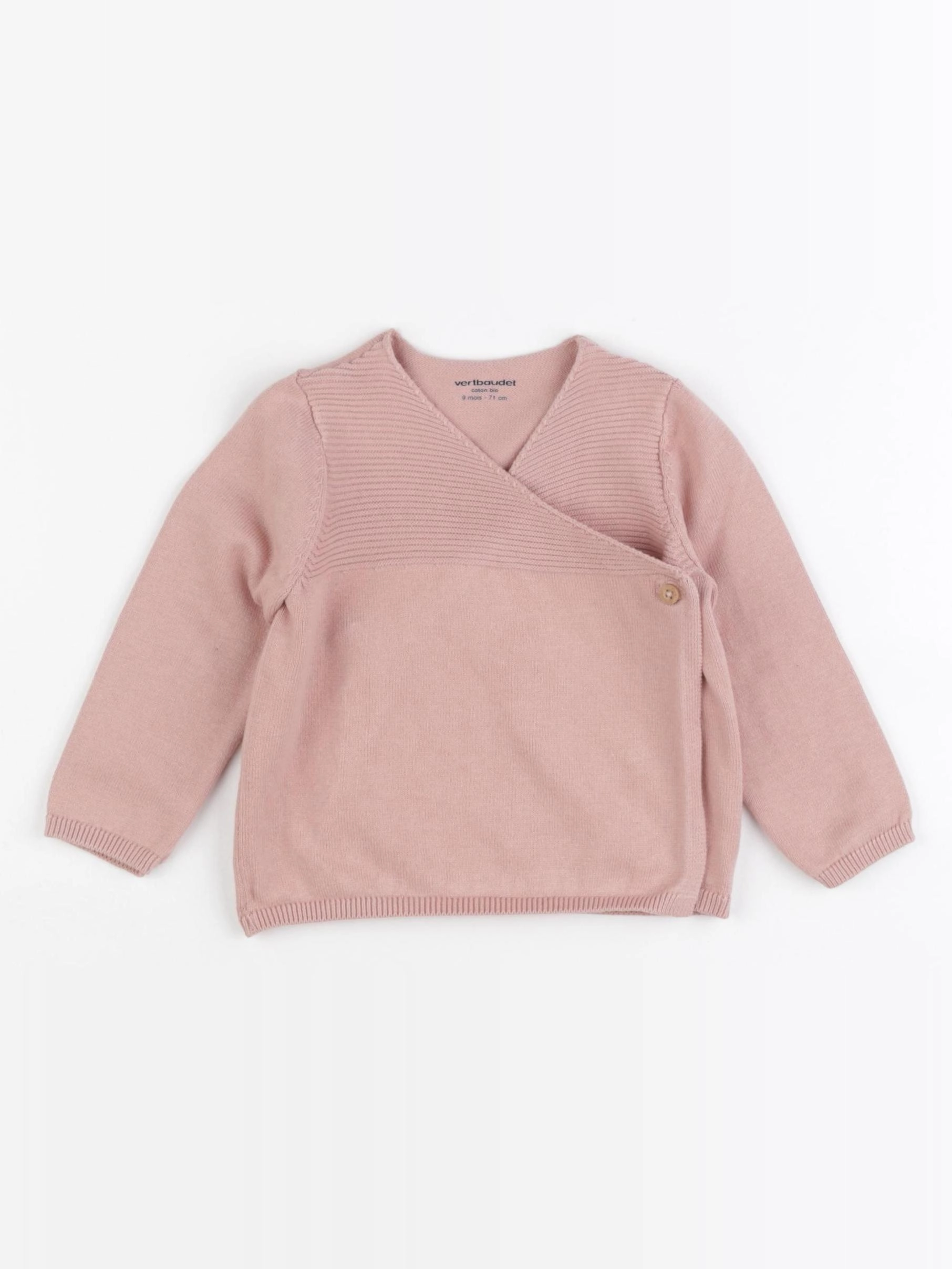 Vertbaudet - pull rose - 9 mois