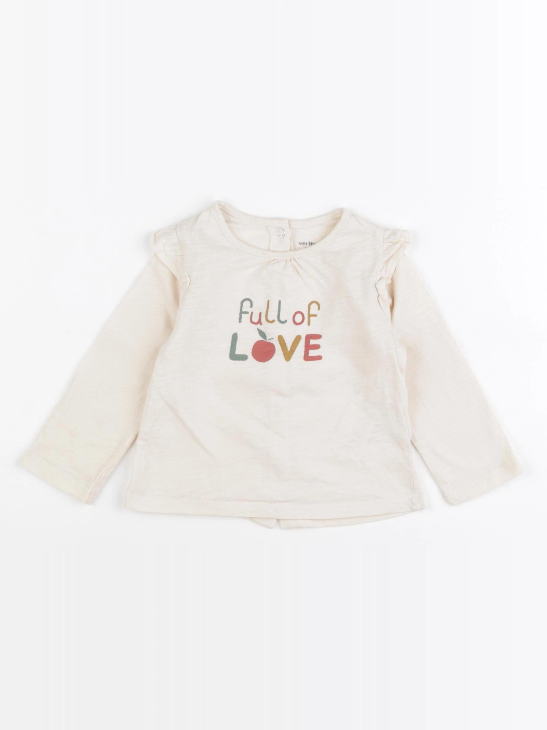 Vertbaudet - tee-shirt beige - 9 mois