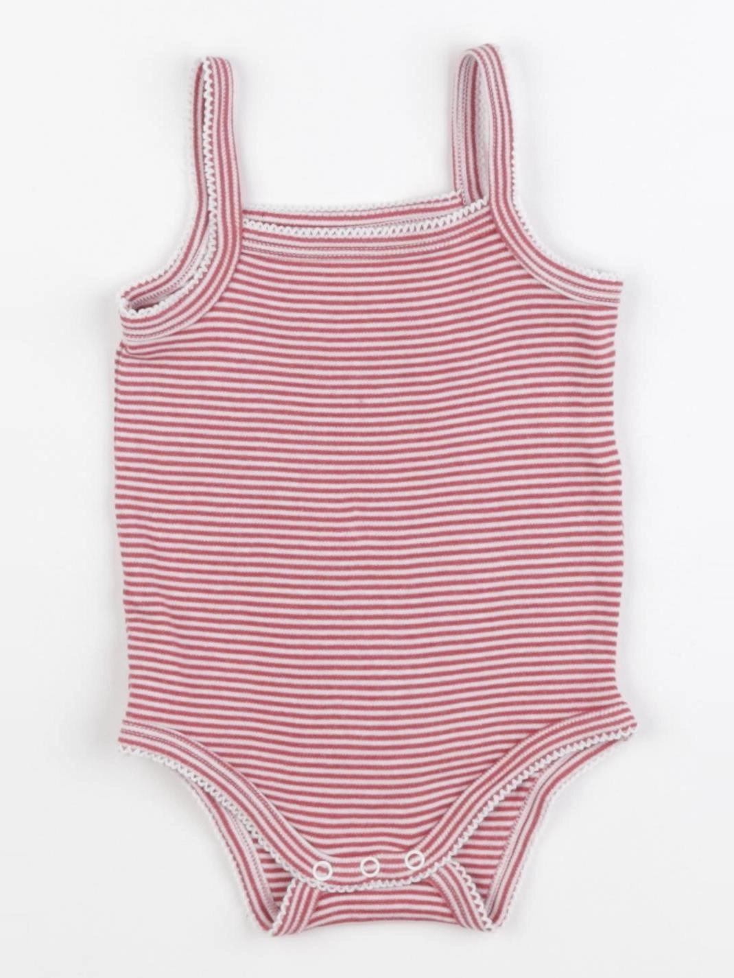 Vertbaudet - body blanc, rose - 12 mois