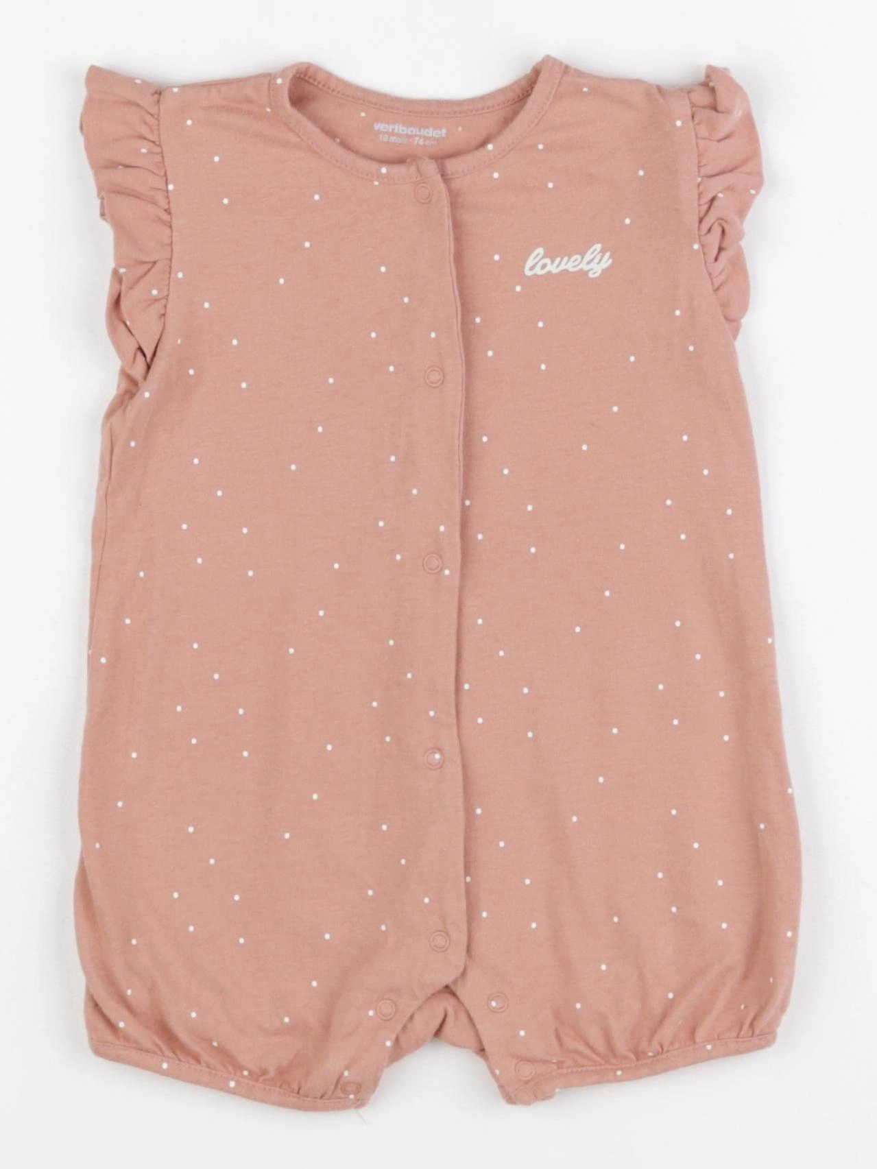 Vertbaudet - pyjama coton rose - 12 mois