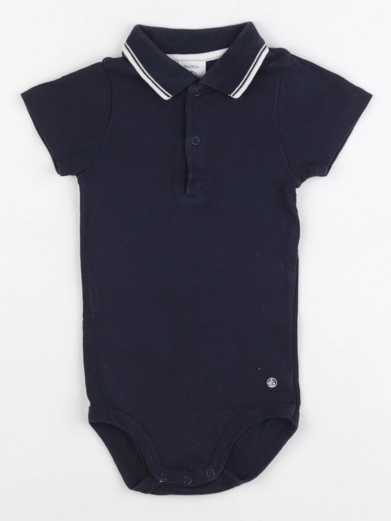 Petit Bateau - body à col bleu - 18 mois