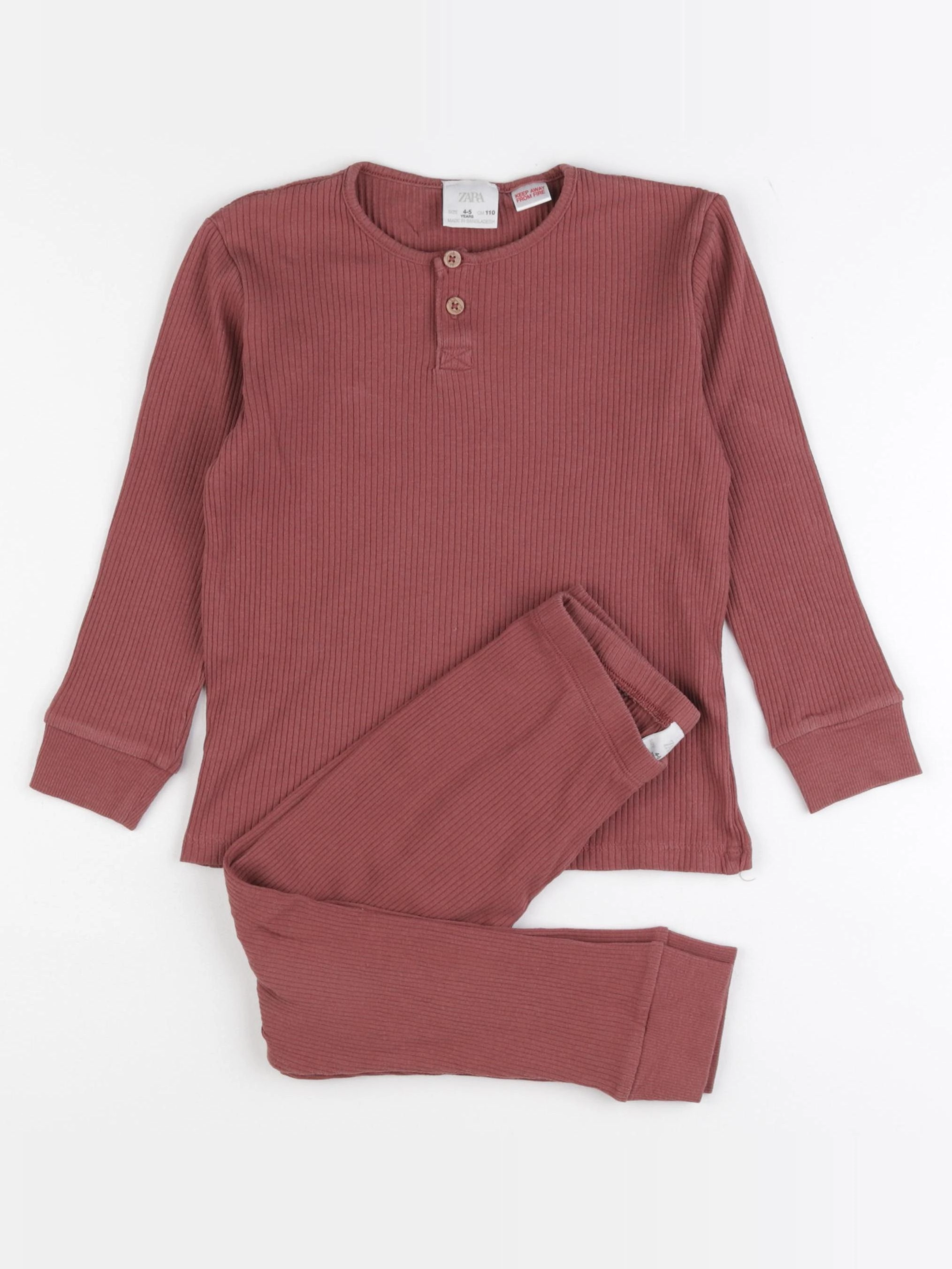 Zara - pyjama coton marron - 4/5 ans