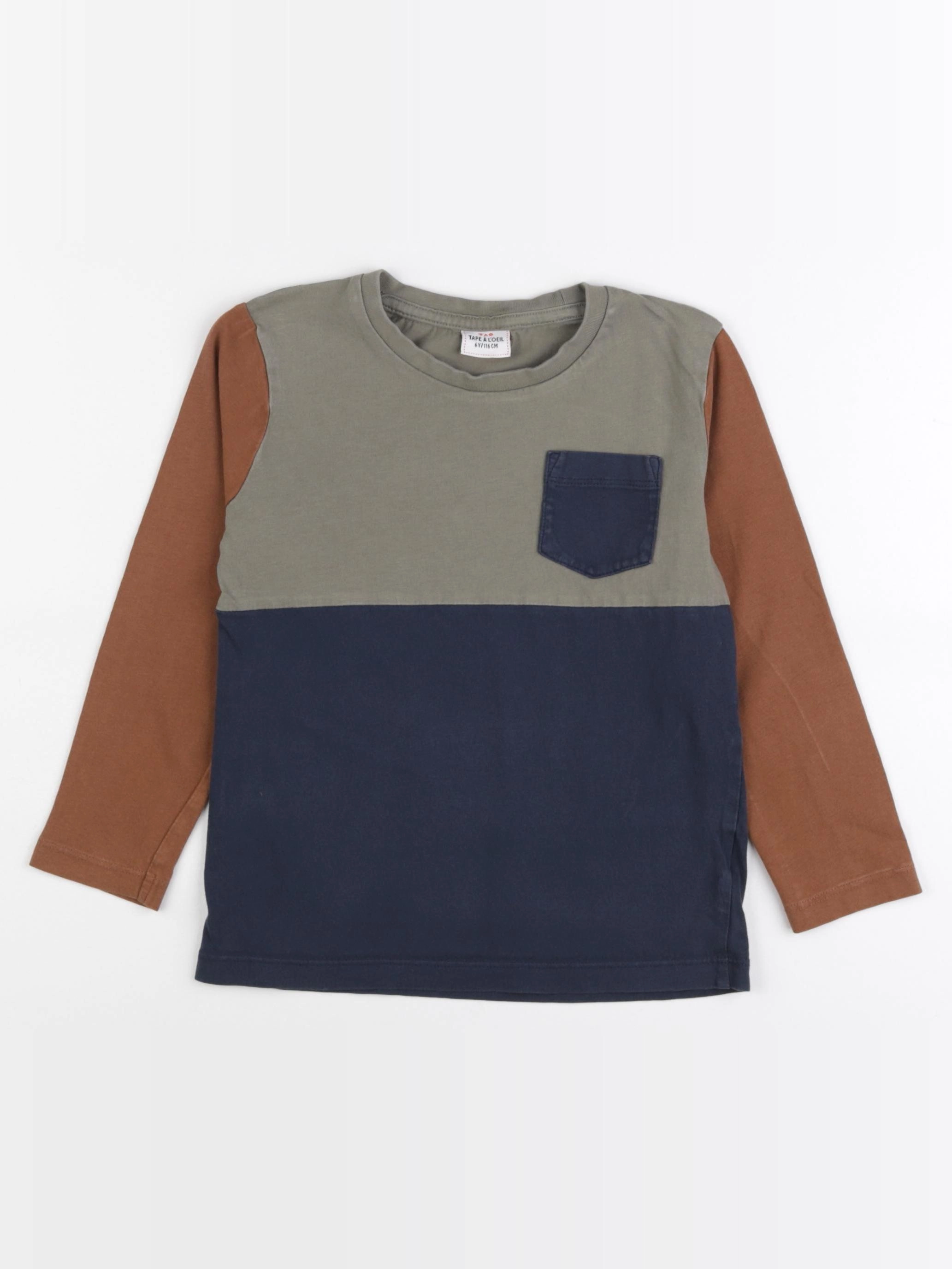 Tape à l'oeil - tee-shirt bleu, marron, vert - 6 ans