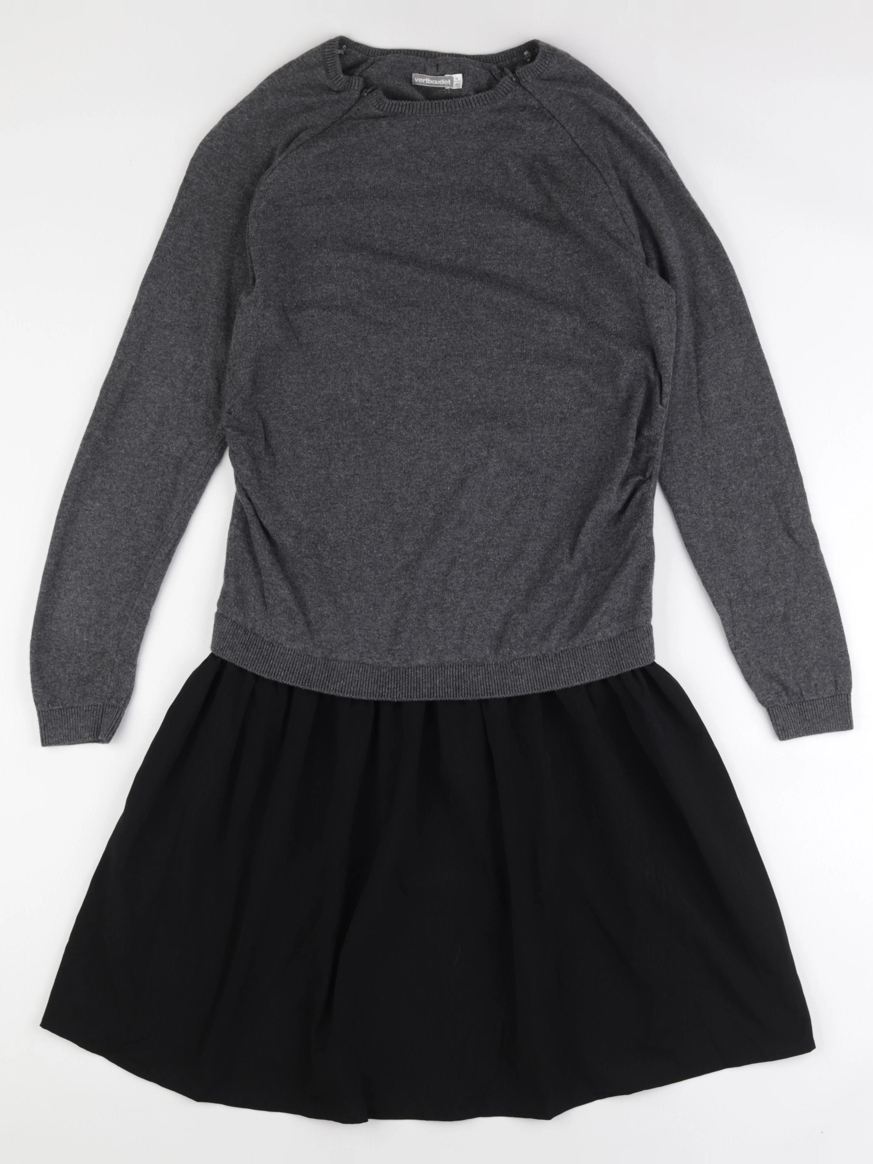 Vertbaudet - robe grossesse, allaitement gris, noir - 38 à 40