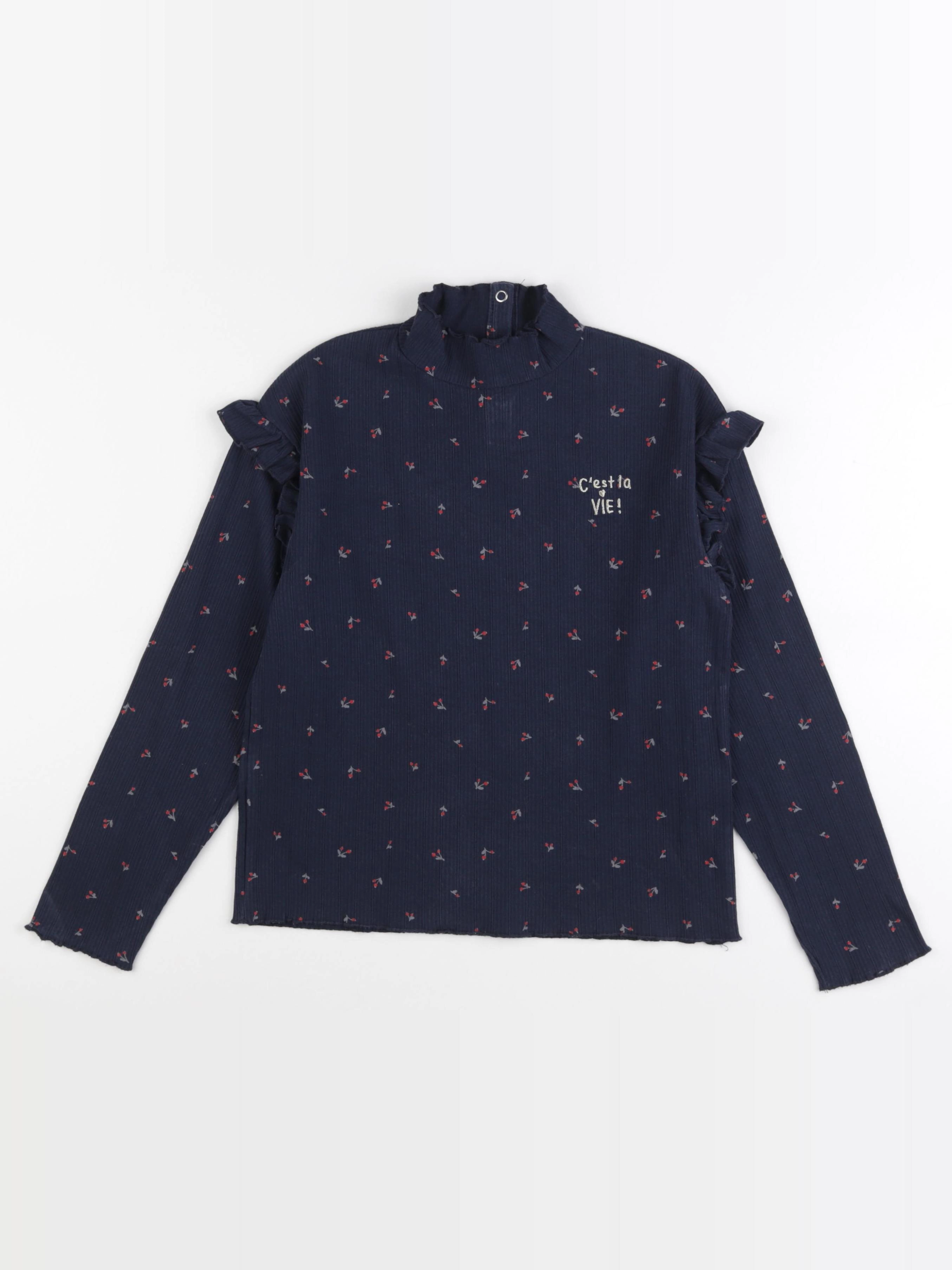 Vertbaudet - tee-shirt bleu, or - 10 ans