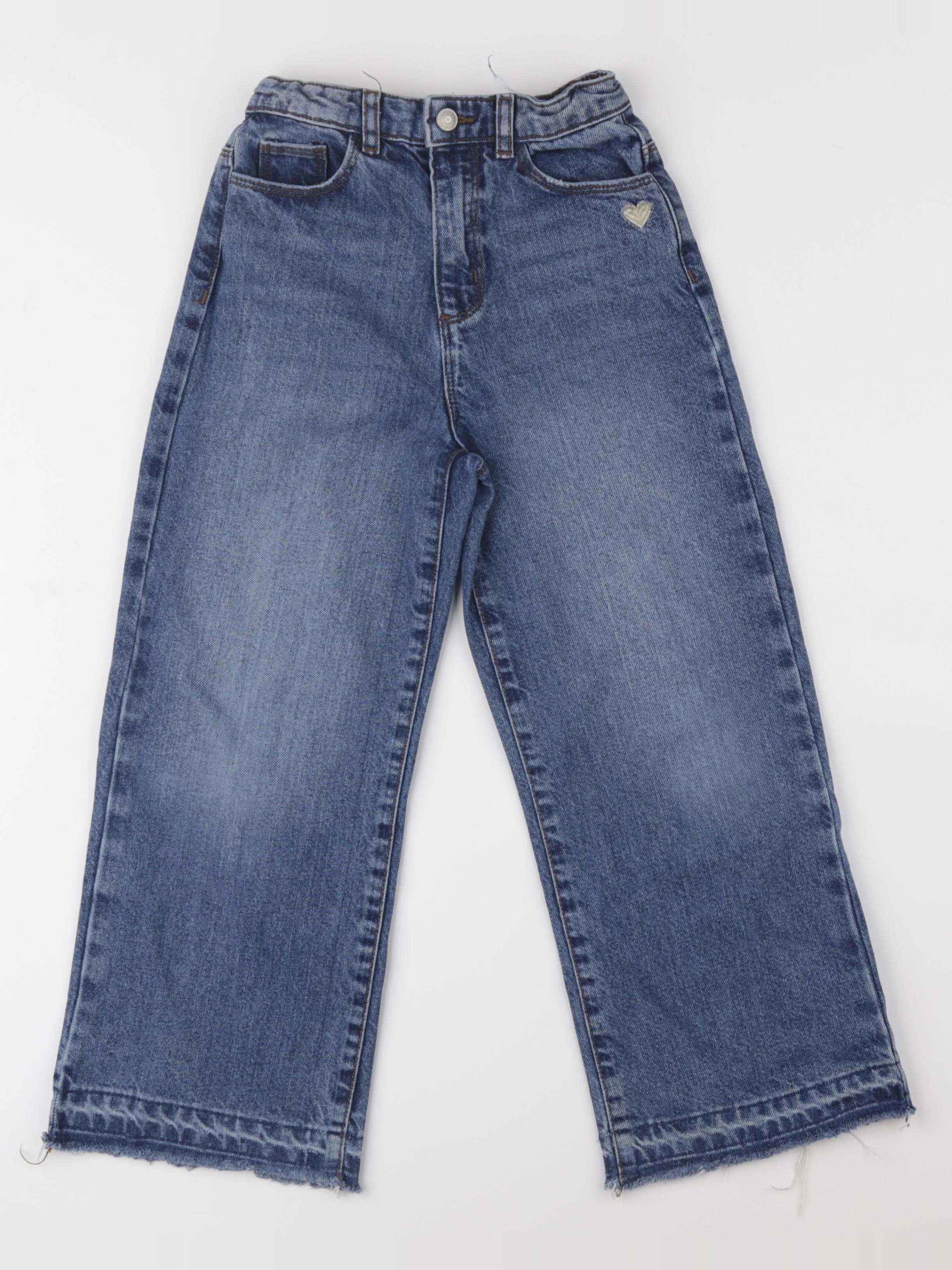 Vertbaudet - jean bleu, or - 7 ans