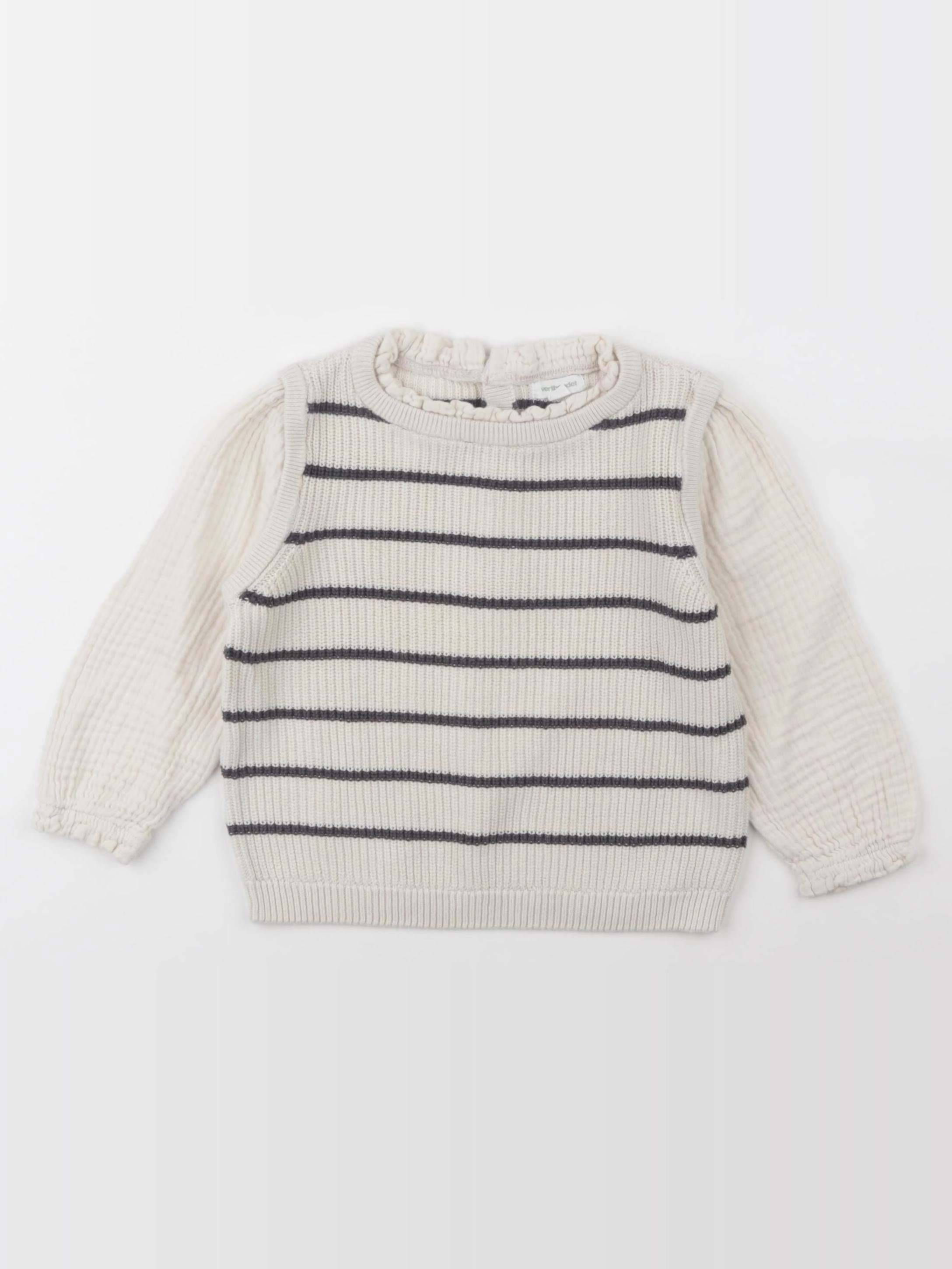 Vertbaudet - pull beige - 24 mois