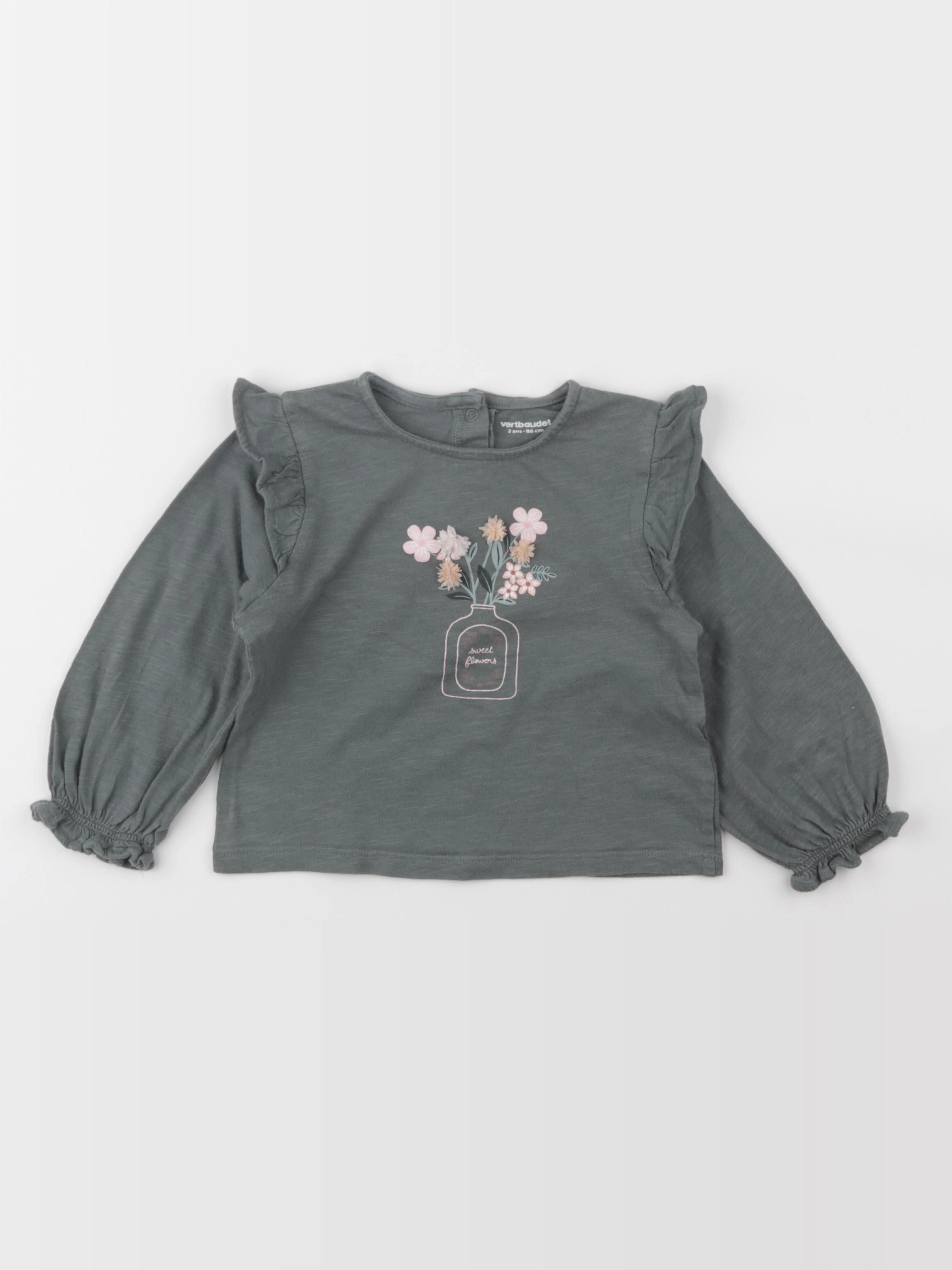 Vertbaudet - tee-shirt vert - 2 ans