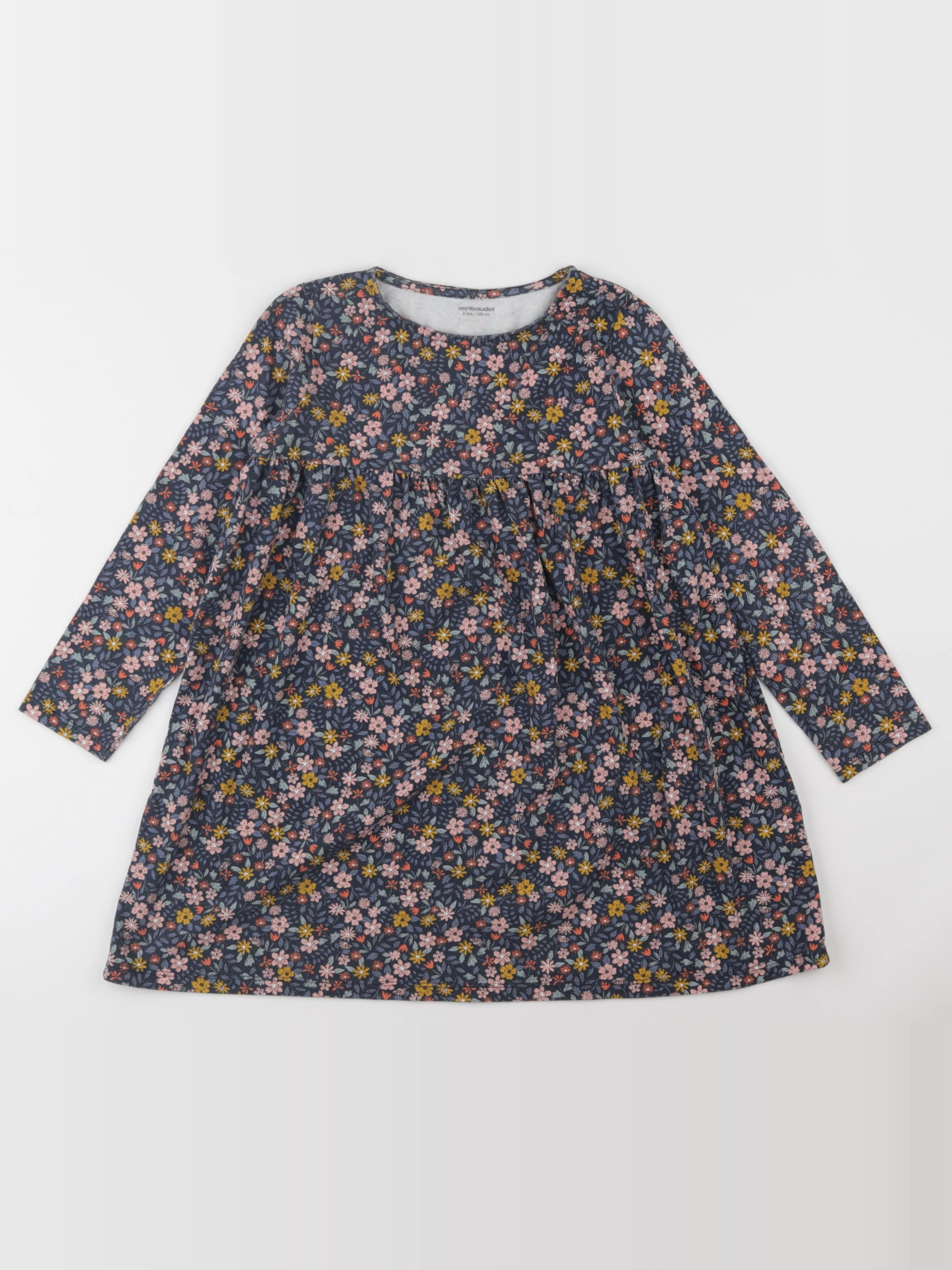 Vertbaudet - robe bleu, rose - 8 ans