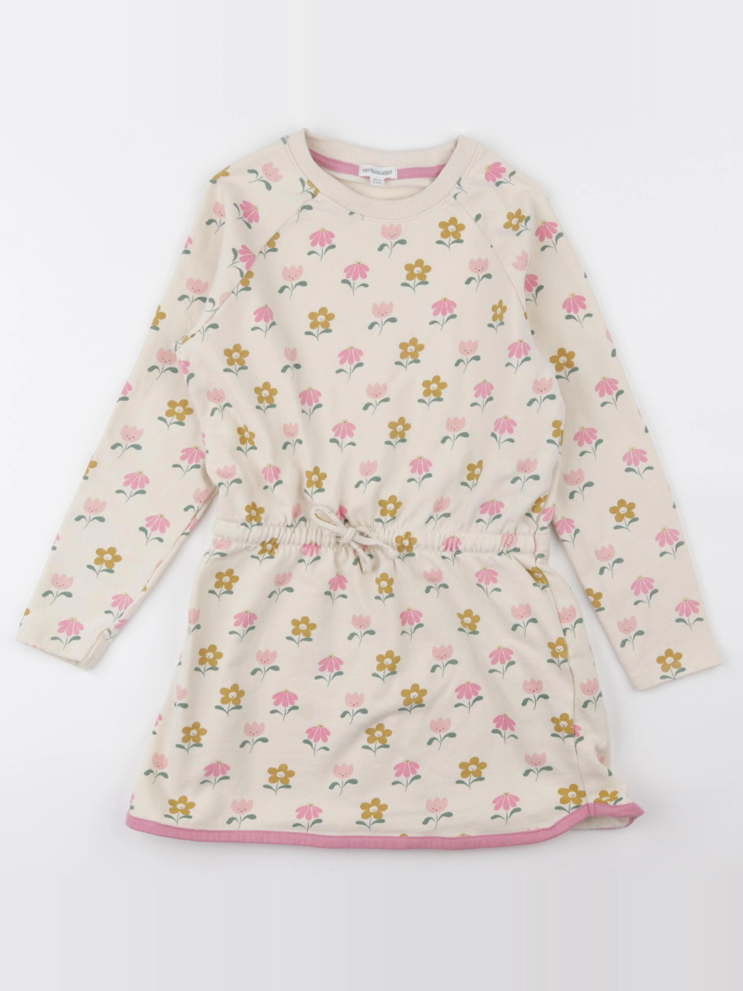 Vertbaudet - robe rose, beige - 8 ans