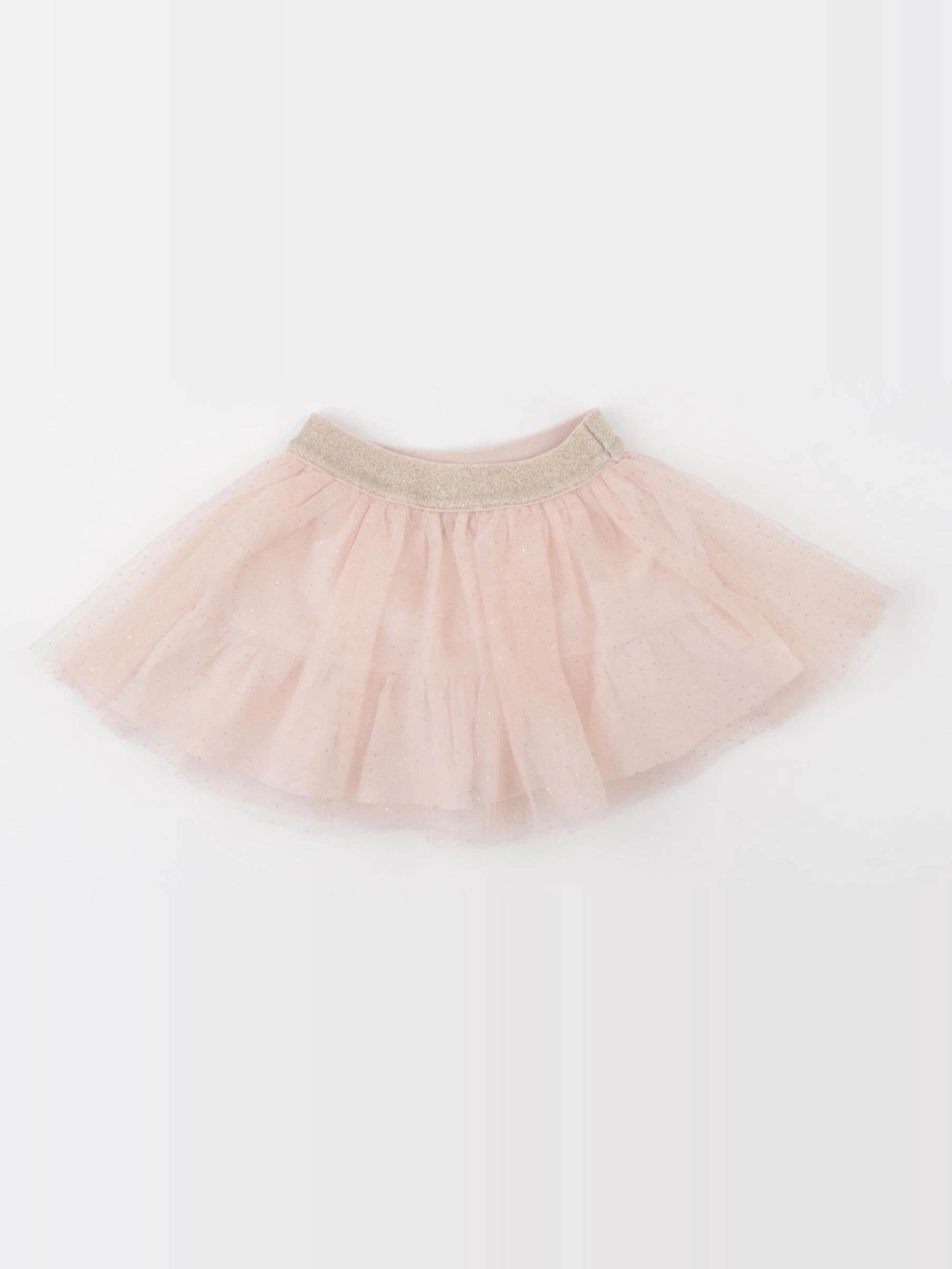 Vertbaudet - jupe or, rose - 3 mois