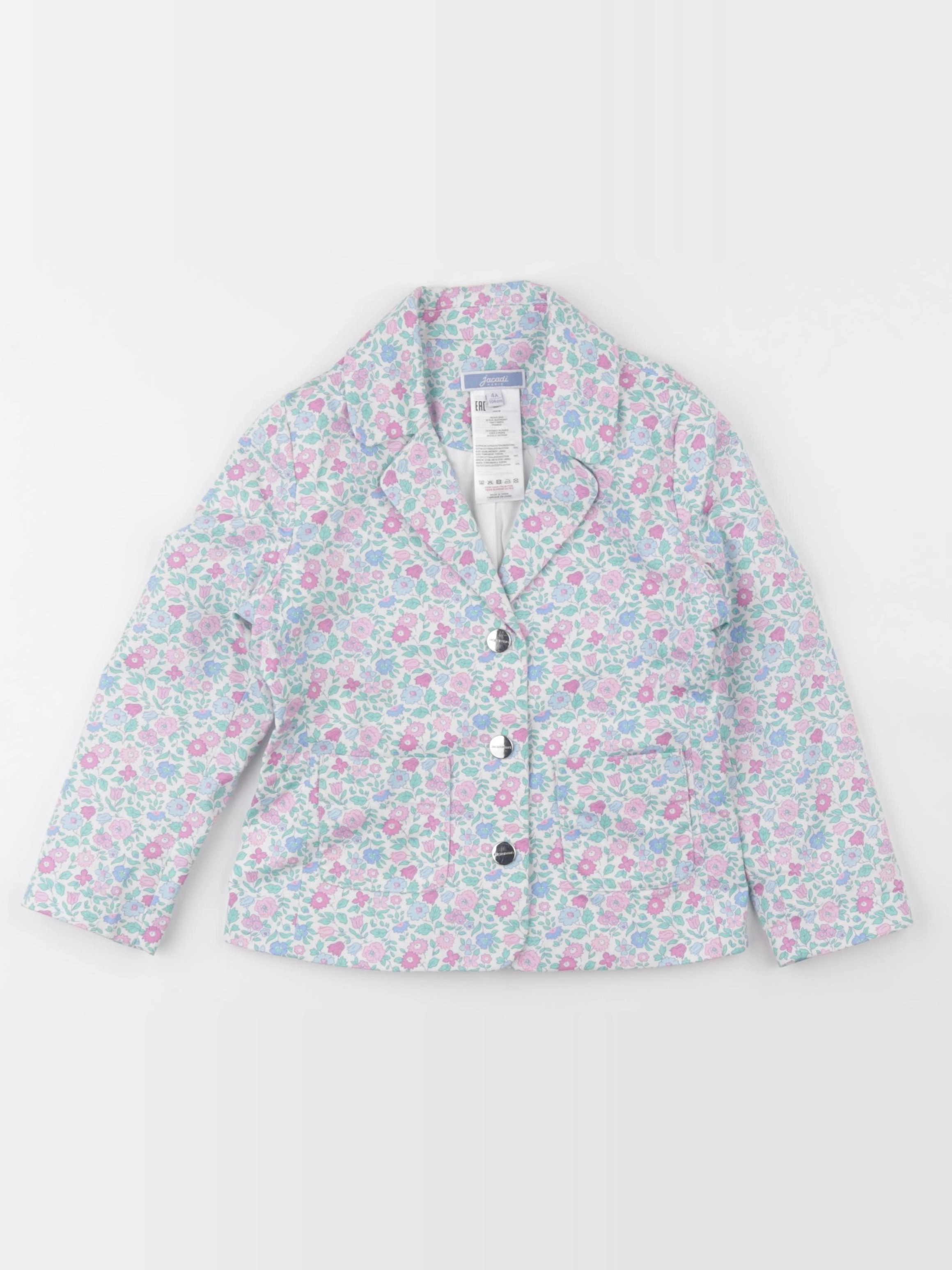 Jacadi - veste liberty bleu, rose - 4 ans